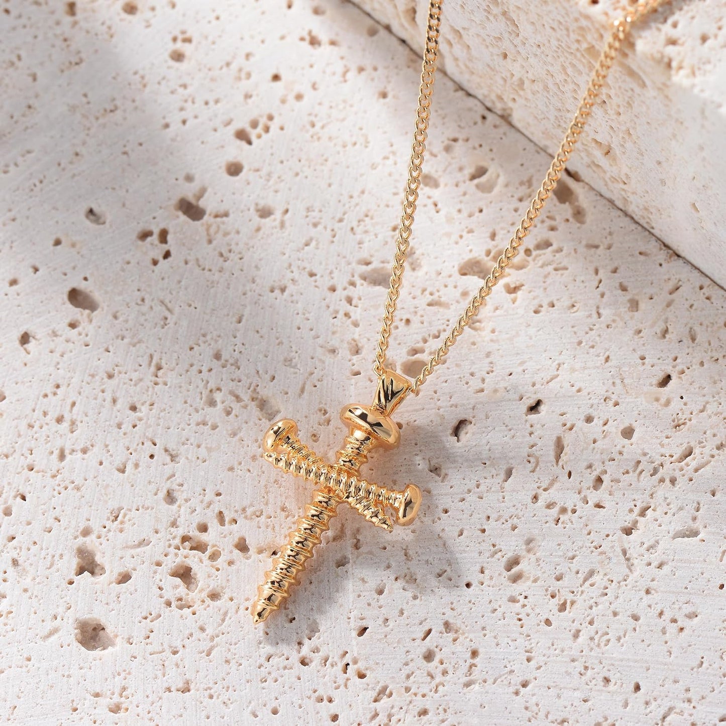 Cross Necklace 14K Plated Dainty Chain, Minimalist Faith Pendant Religious Prayer Jewelry Gift
