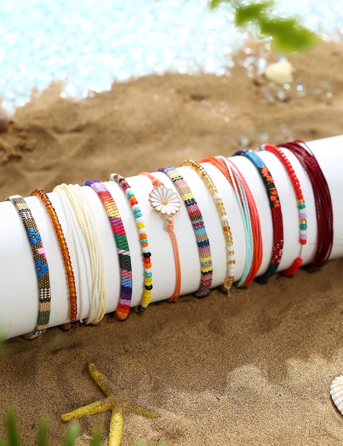 24 count  String Bracelets for Women Bracelet String Ocean Beach Boho Bracelets Anklets