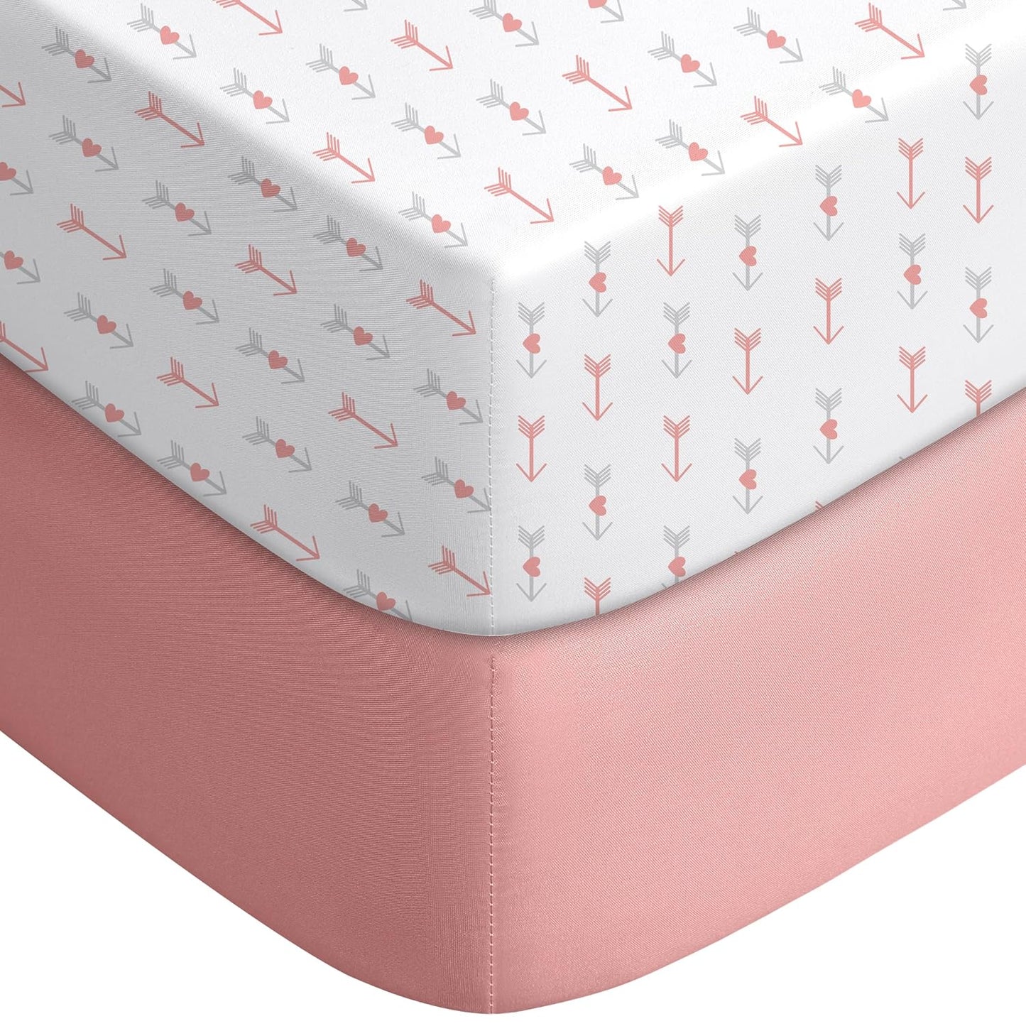 Crib Sheets for Boys Girls, Fitted Crib Sheet 2 Pack for Standard Crib and  Mattress