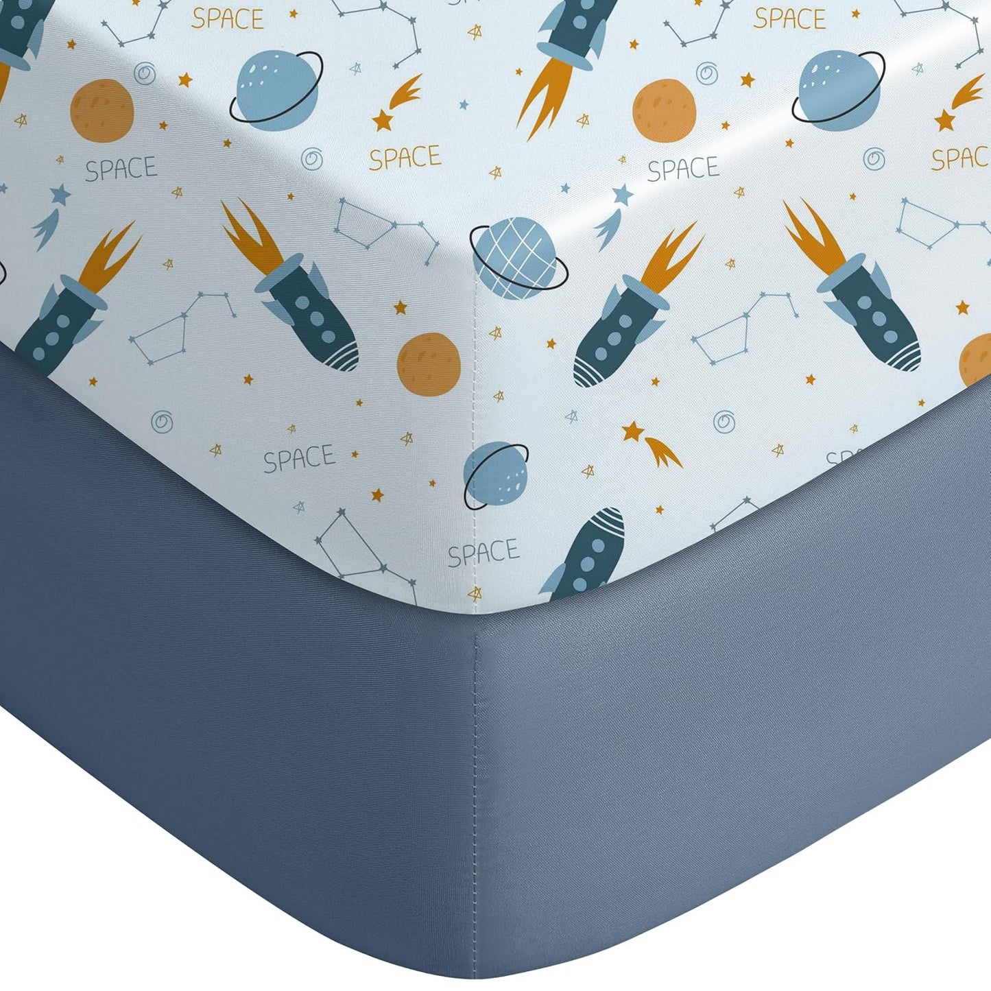 Crib Sheets for Boys Girls, Fitted Crib Sheet 2 Pack for Standard Crib and  Mattress