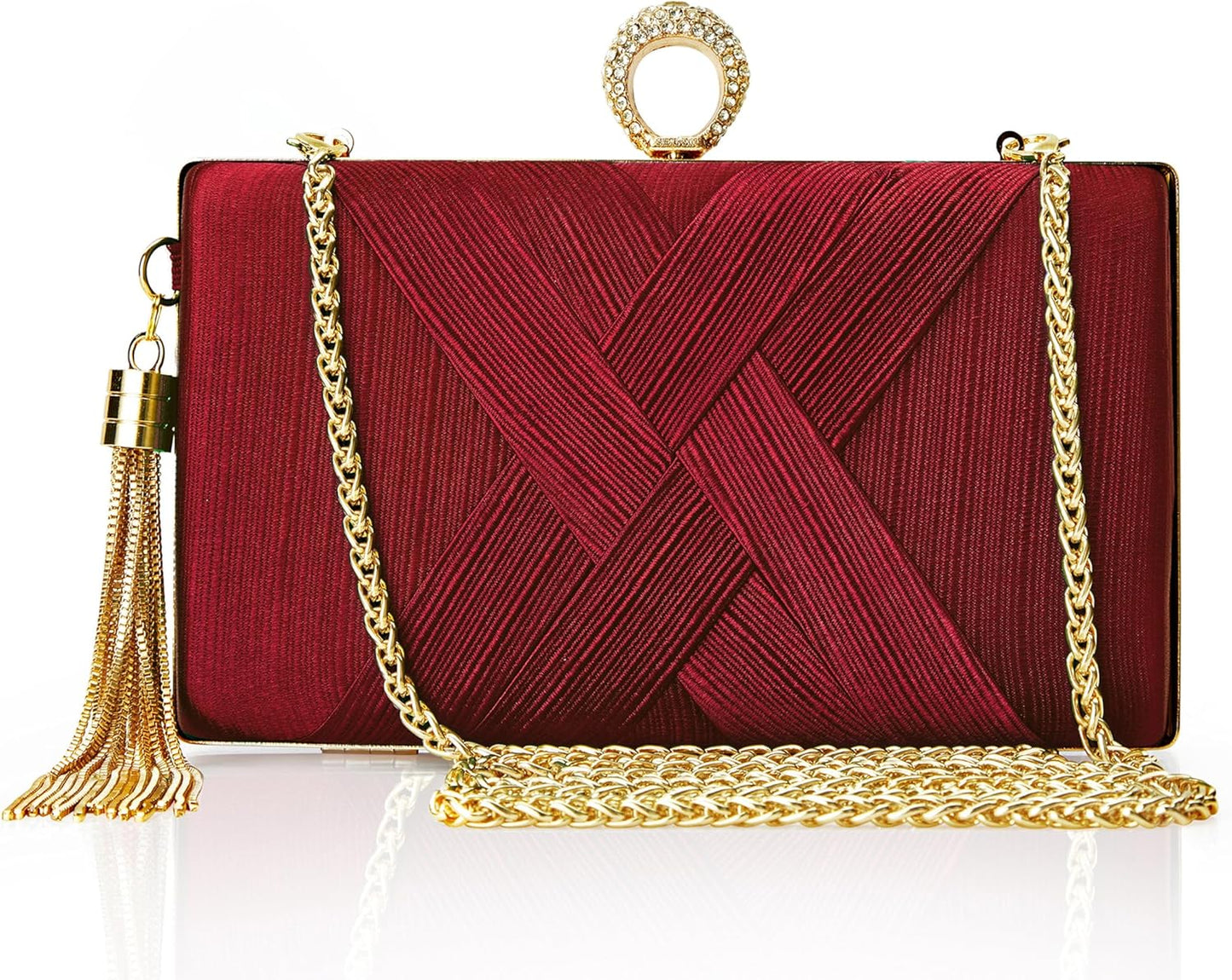 Clutch Purses for Women - Evening Bag Tassel Pendant Clutch for Bride Party Prom Wedding