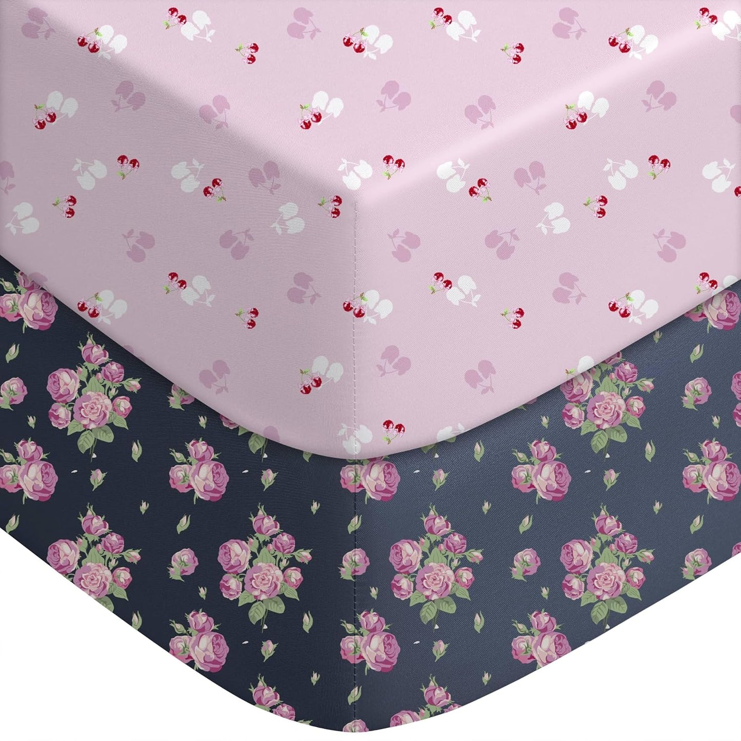 Crib Sheets for Boys Girls, Fitted Crib Sheet 2 Pack for Standard Crib and  Mattress