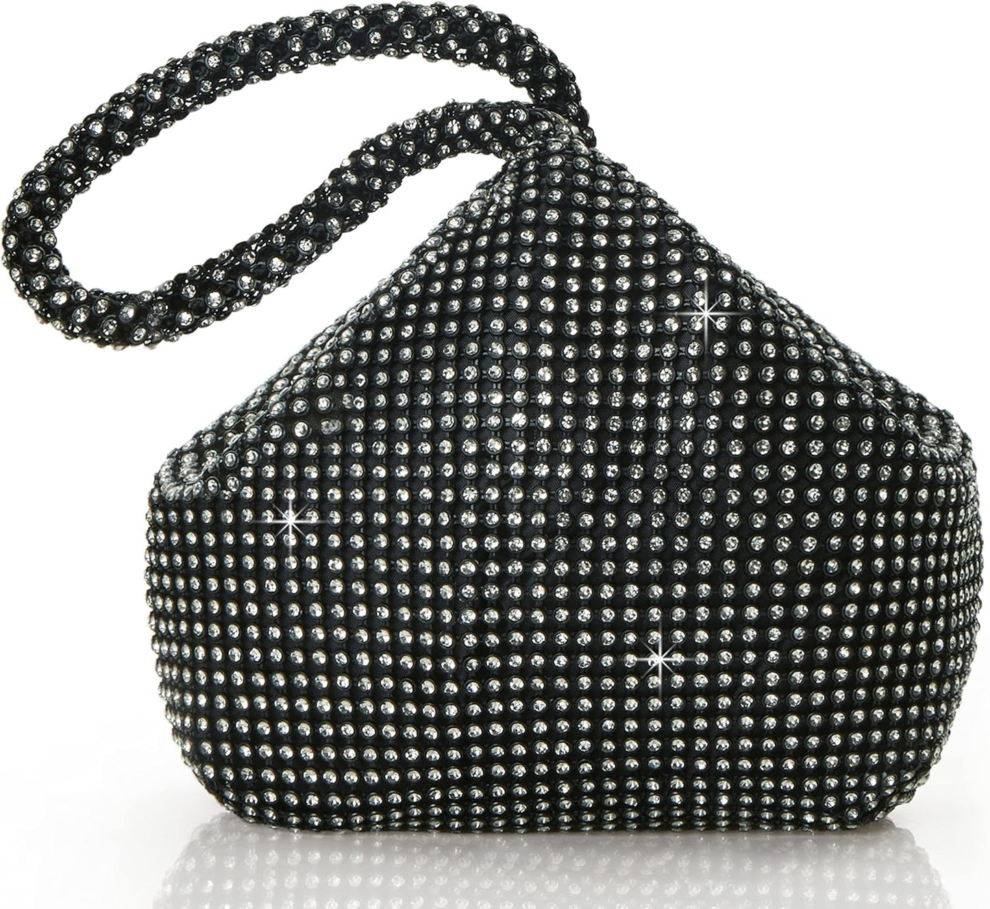 Women's Rhinestone Clutch Evening Bags Sparkly Glitter Triangle Purse for 1920s Party Prom Wedding
