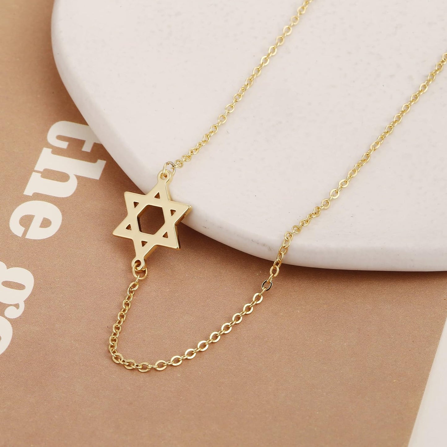 ASCOMY Dainty Gold Pendant Necklace 14k Gold Plated Delicate Tiny Love Heart Star CZ Leaf Pendant Necklace Simple Necklaces Everyday Jewelry for Women