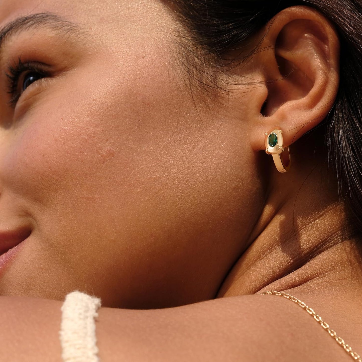 Cubic Zirconia Huggie Earrings 14k Gold Plated Tiny Earrings Small Huggie Hoop Earrings Simple Lightweight Hoops Gift for Women