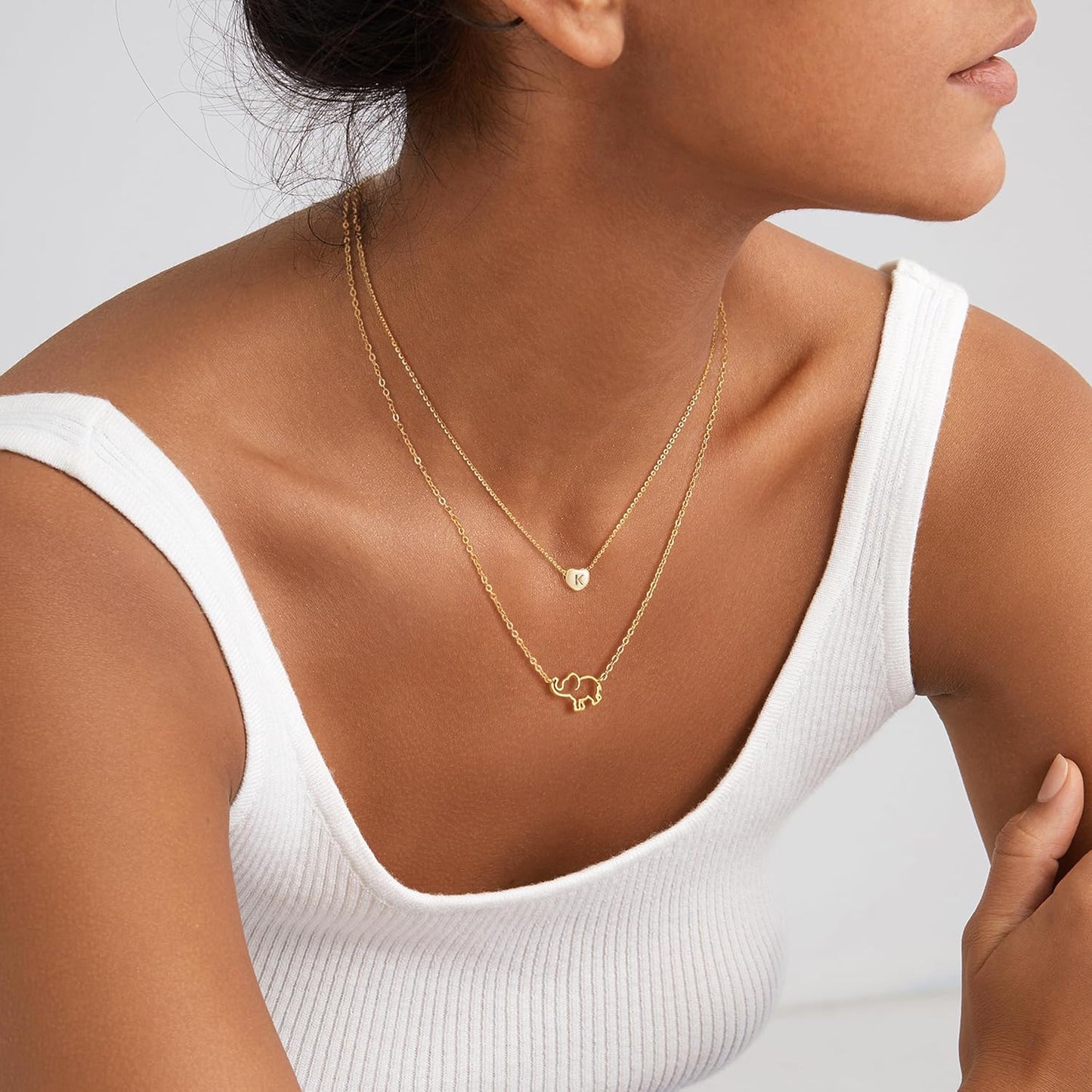 14K Gold-Plated Mini Letter Heart-Shaped Necklace - Handmade Exquisite Collarbone Chain, Women's Niche Light Luxury Jewelry