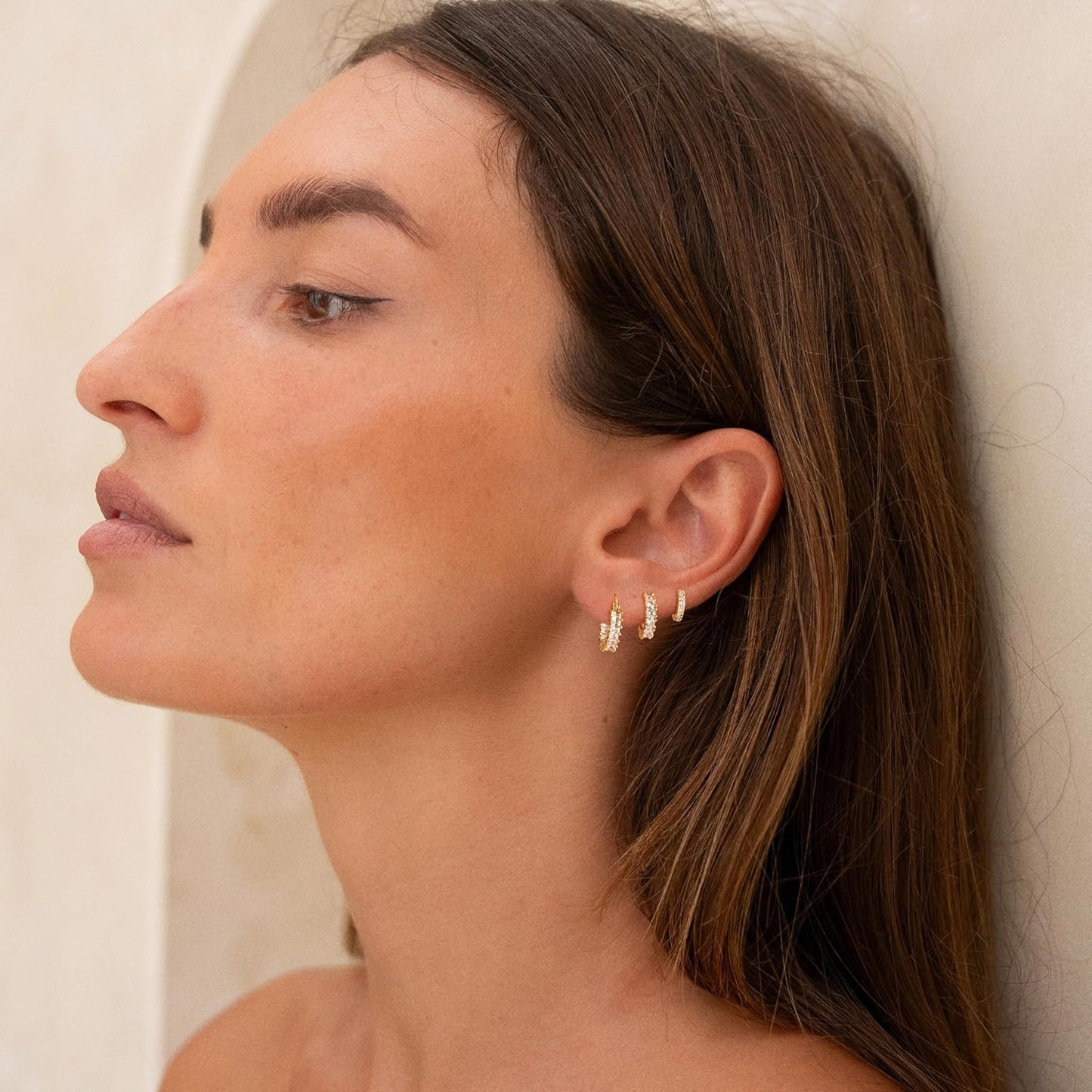 Gold Hoop Earrings for Women Trendy,14K Real Gold Plated Cute Stud Earrings Small Huggie Hoop Earrings non tarnish Jewelry for Women