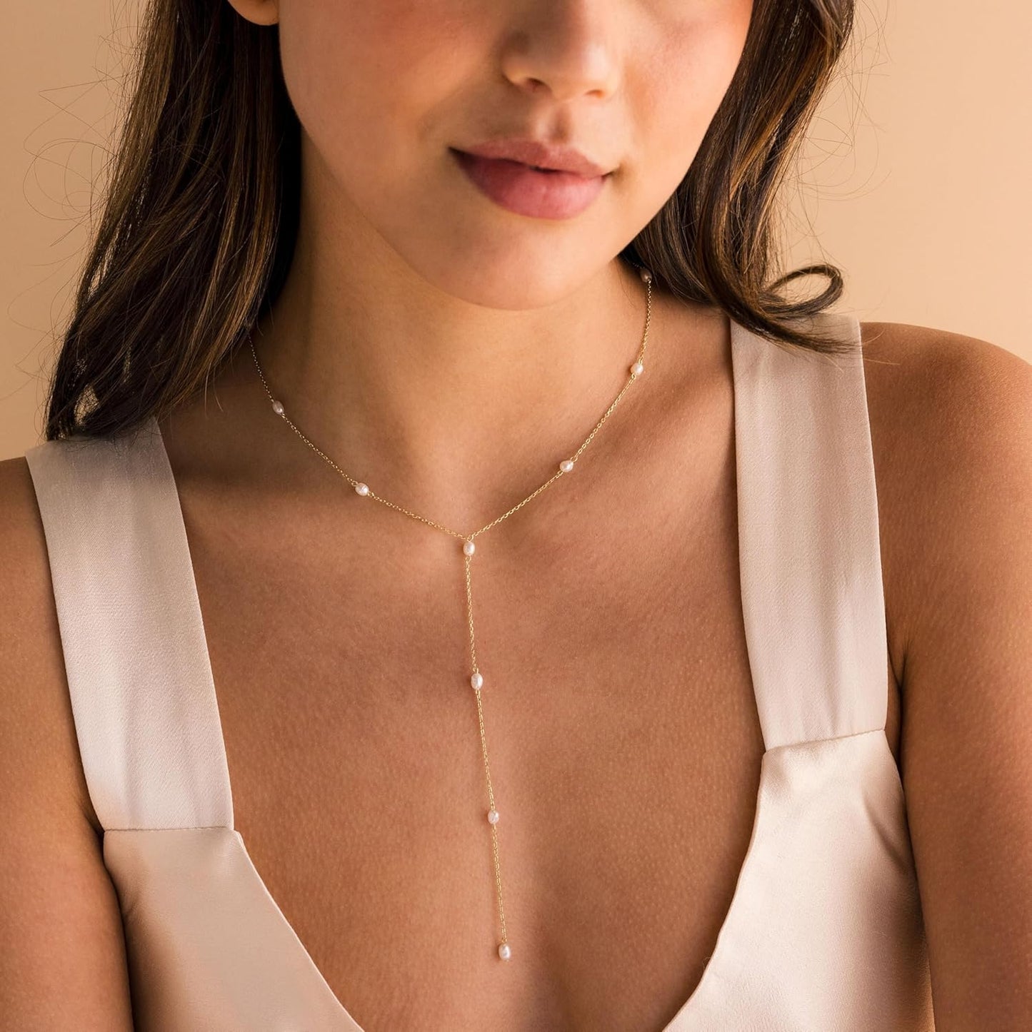 Dainty Y-Shape Lariat Body Chain: 14K Gold Plated Non-Tarnish Layered Necklace & Choker Set for Women