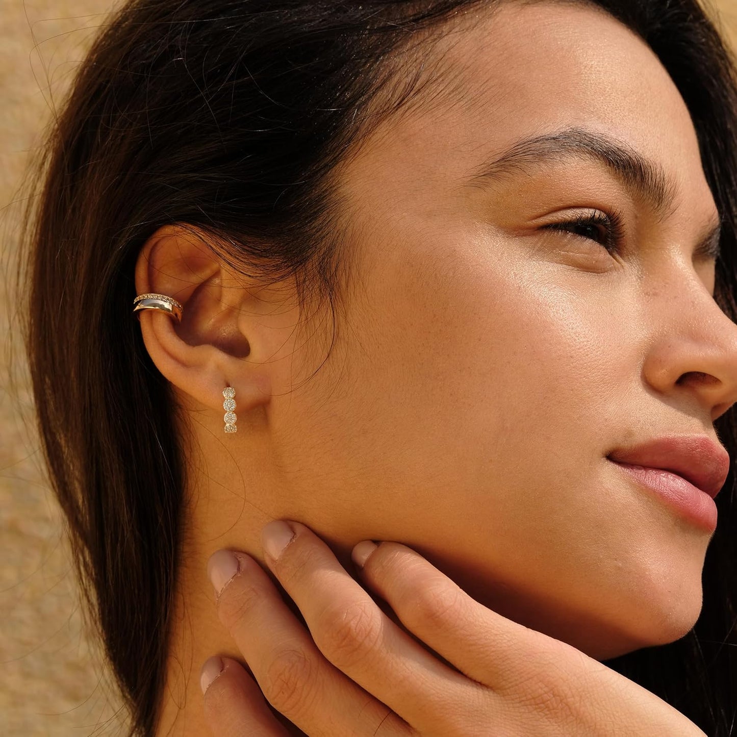 Cubic Zirconia Huggie Earrings 14k Gold Plated Tiny Earrings Small Huggie Hoop Earrings Simple Lightweight Hoops Gift for Women