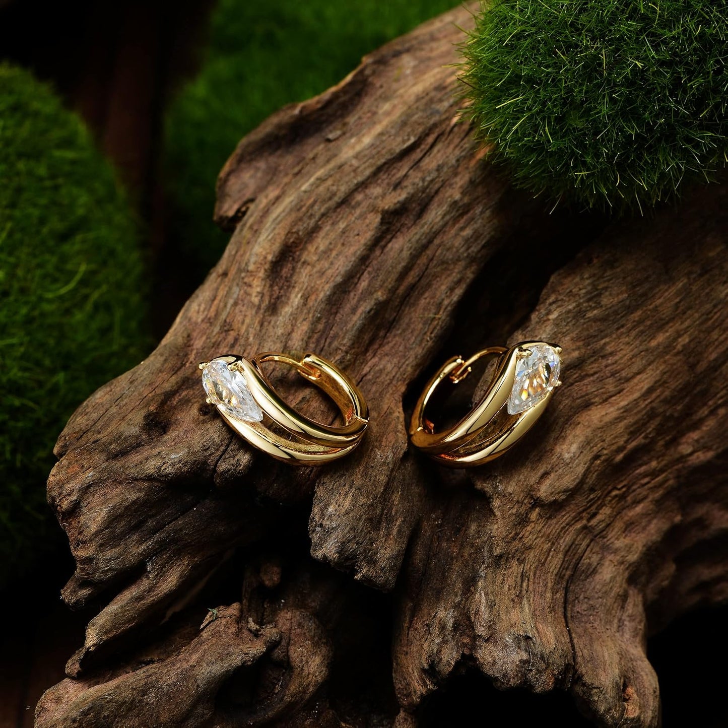 Cubic Zirconia Huggie Earrings 14k Gold Plated Tiny Earrings Small Huggie Hoop Earrings Simple Lightweight Hoops Gift for Women