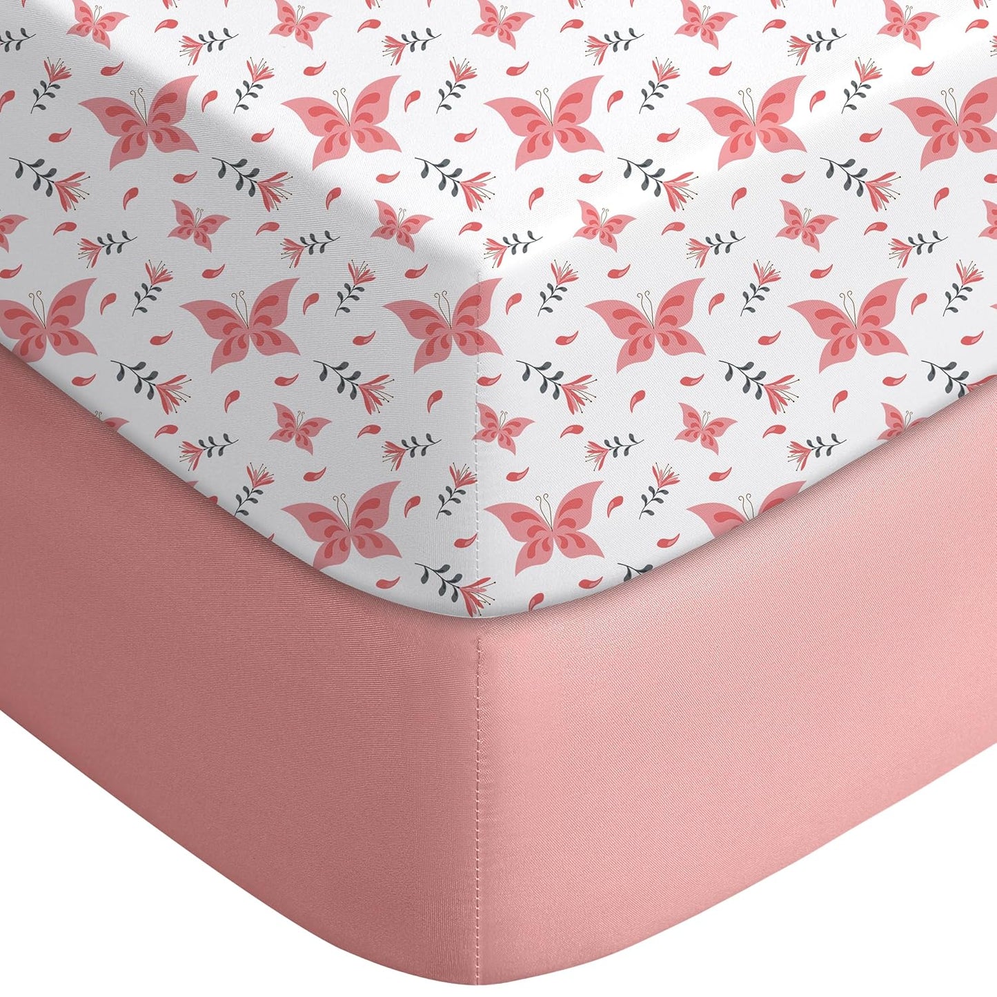 Crib Sheets for Boys Girls, Fitted Crib Sheet 2 Pack for Standard Crib and  Mattress
