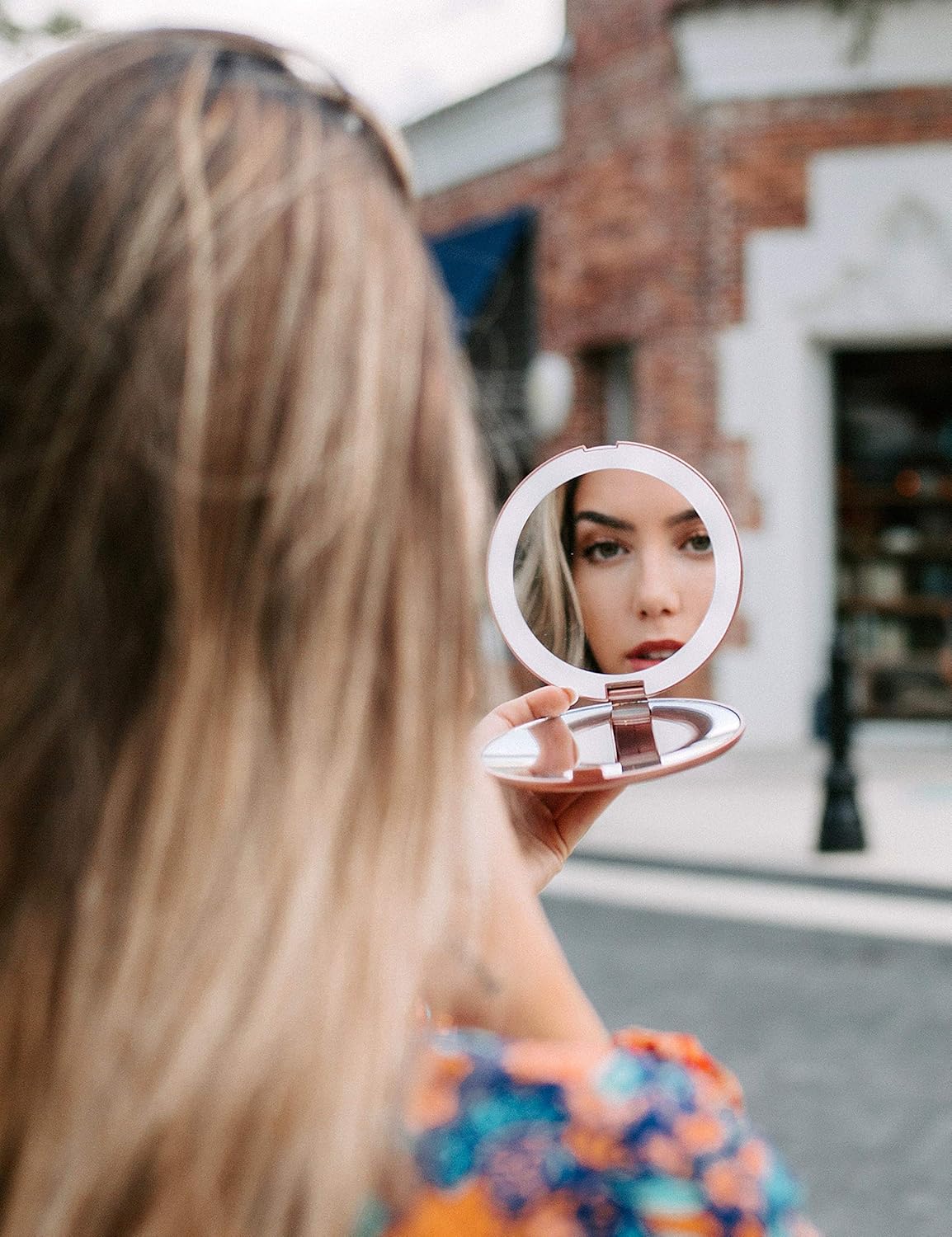 LED Lighted Travel Makeup Mirror, 1x/10x Magnification - Daylight LED, Compact, Portable