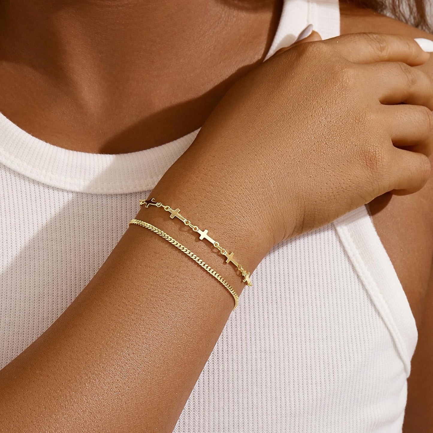 Gold Bracelets for Women,Dainty Bracelets Set for Women Trendy, Gold Bracelets Stack With Beaded