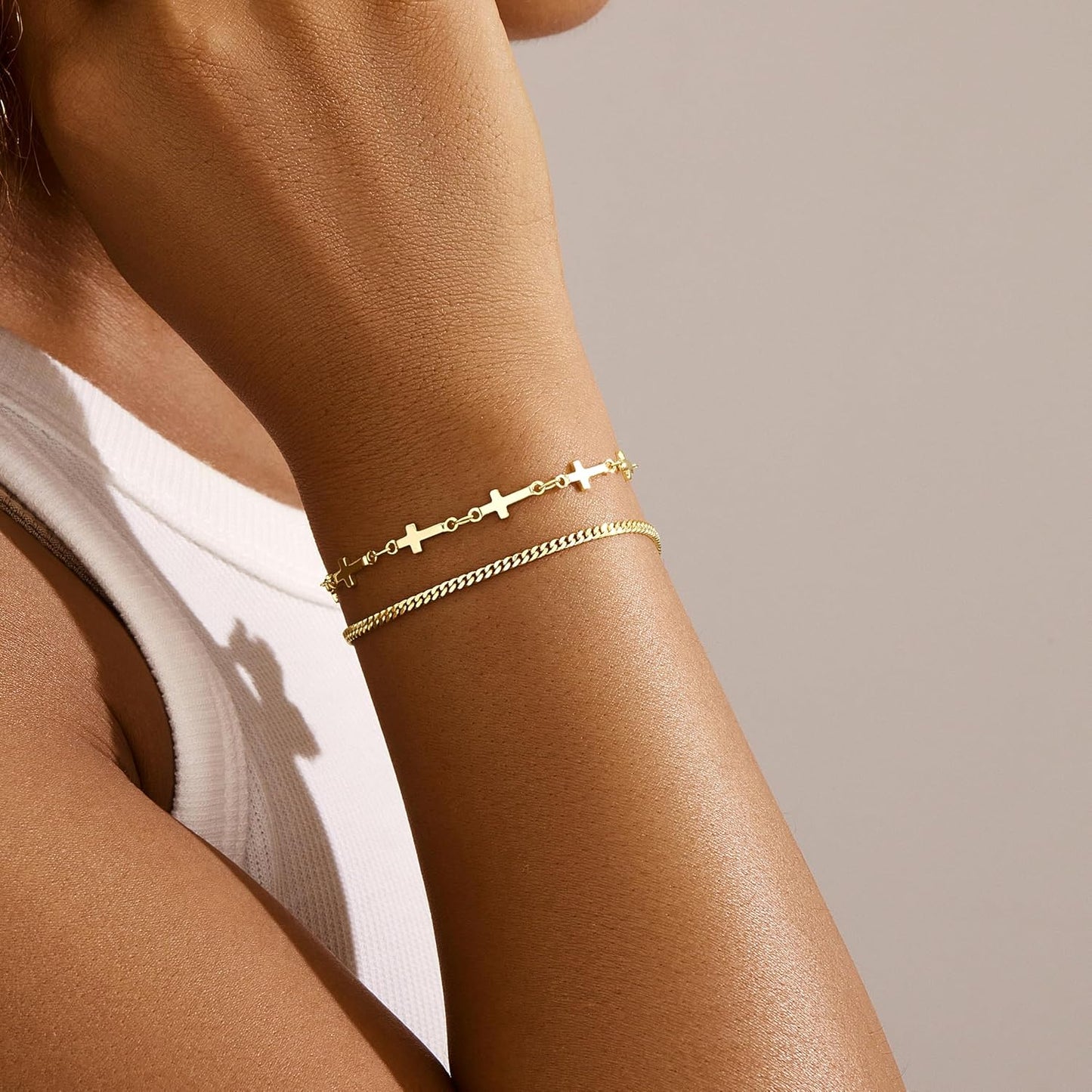 Gold Bracelets for Women,Dainty Bracelets Set for Women Trendy, Gold Bracelets Stack With Beaded