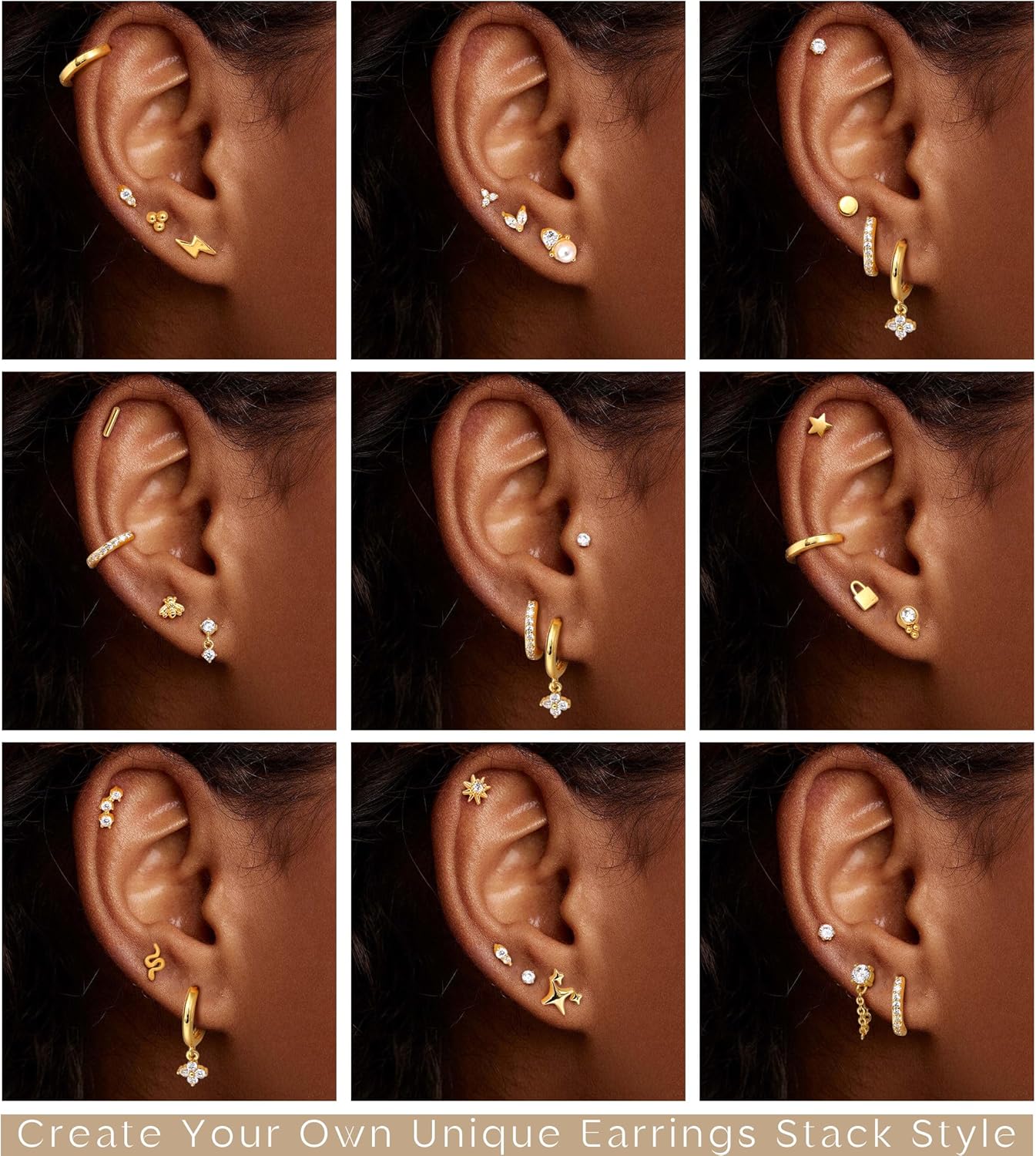 25 Pcs Hypoallergenic Earrings for Sensitive Ears Surgical Stainless Steel Earrings for Women Dainty Flat Back Earring Studs Hoop