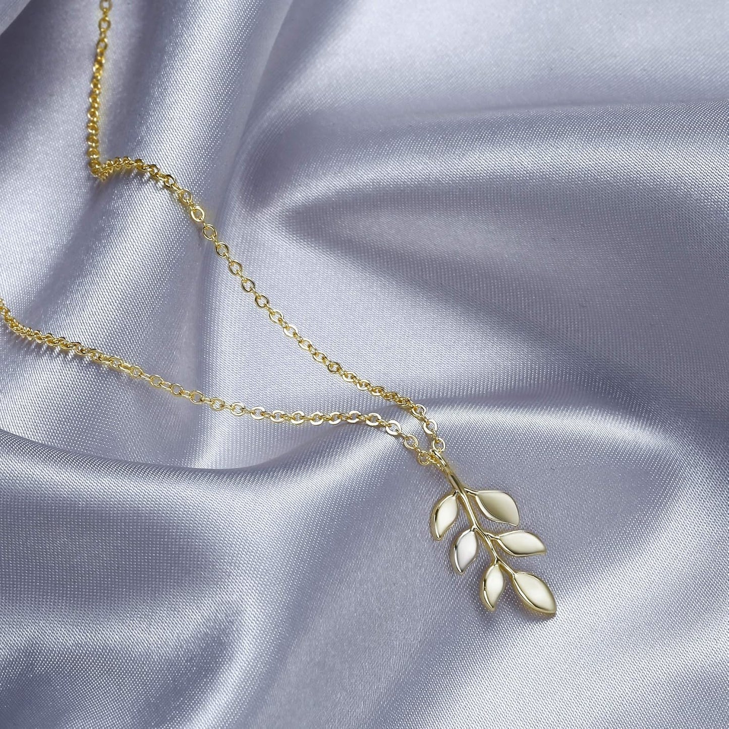 Dainty Gold Necklace - 14K Gold Plated Heart, Star & CZ Leaf Pendant, Everyday Minimalist Jewelry for Women