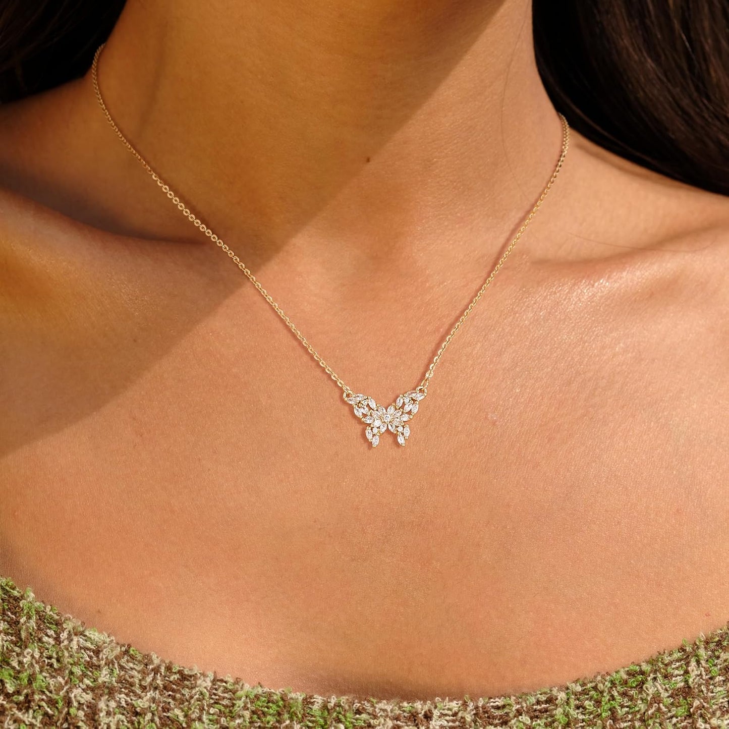 14K Gold Plated Necklace for Women Dainty Cute Cross | Flower | Lotus | Round Coin | Key Charm Pendant Necklace Gold Jewelry Trendy