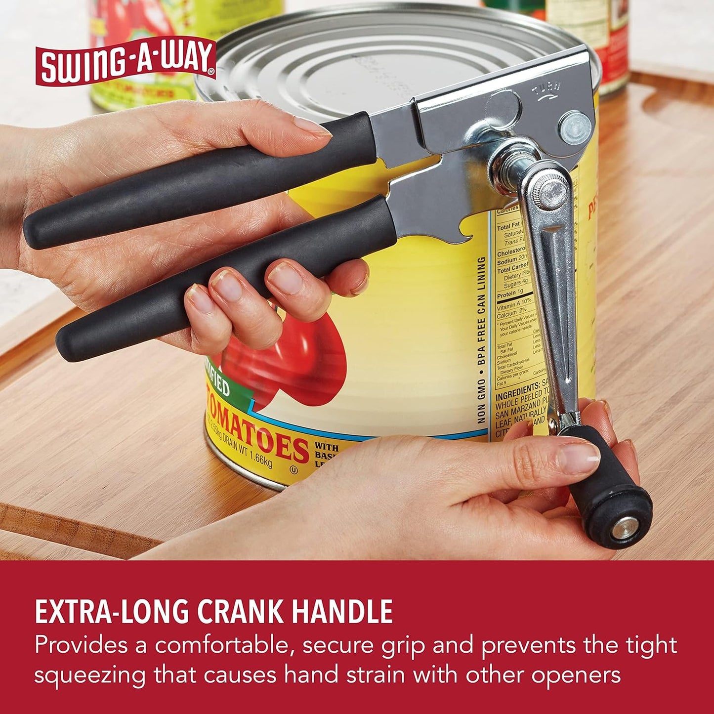 Easy-Crank Can Opener with Folding Crank Handle, Black, 3.50 x 4.50 x 10.50