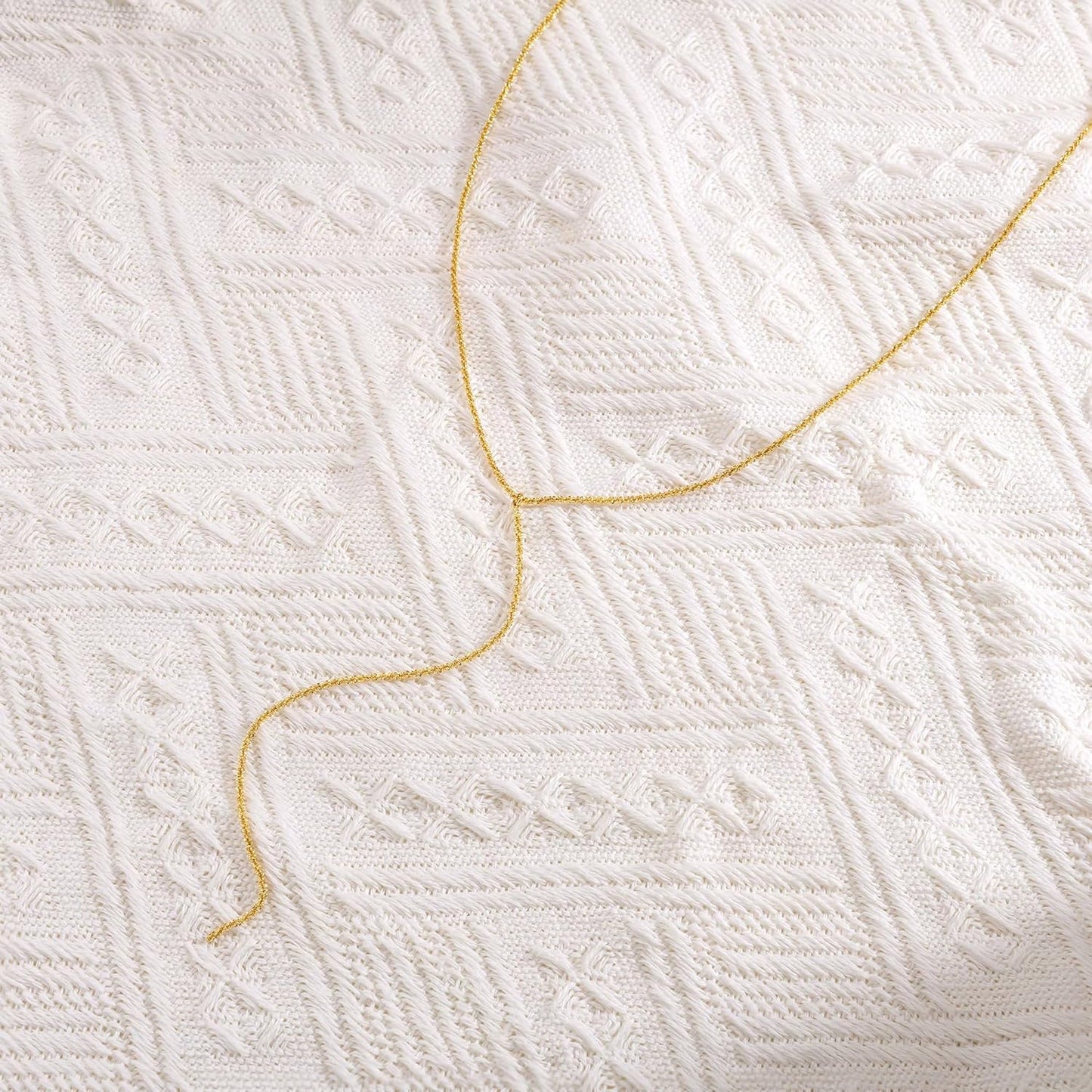 Adjustable Y-Lariat Body Chain | 14K Gold/Silver Layered Dangle Necklace - Bohemian Beach Décolleté Jewelry for Her