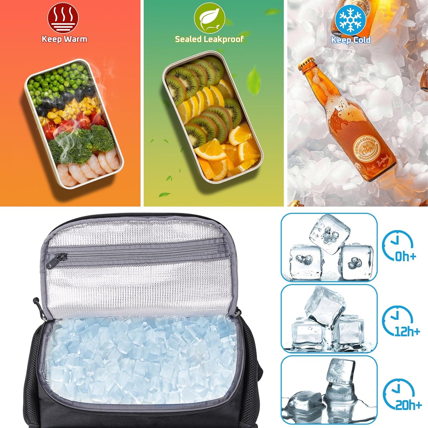 Lunch Box Backpack for Men, Tactical Cooler Backpack with Laptop Compartment Leakproof