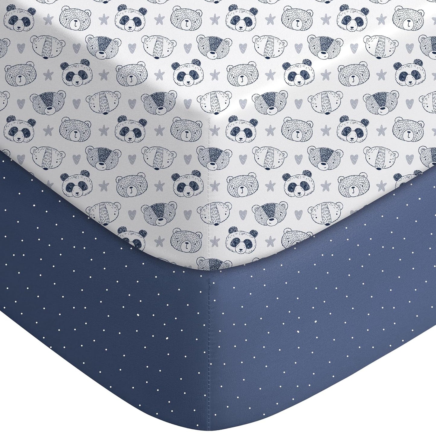 Crib Sheets for Boys Girls, Fitted Crib Sheet 2 Pack for Standard Crib and  Mattress