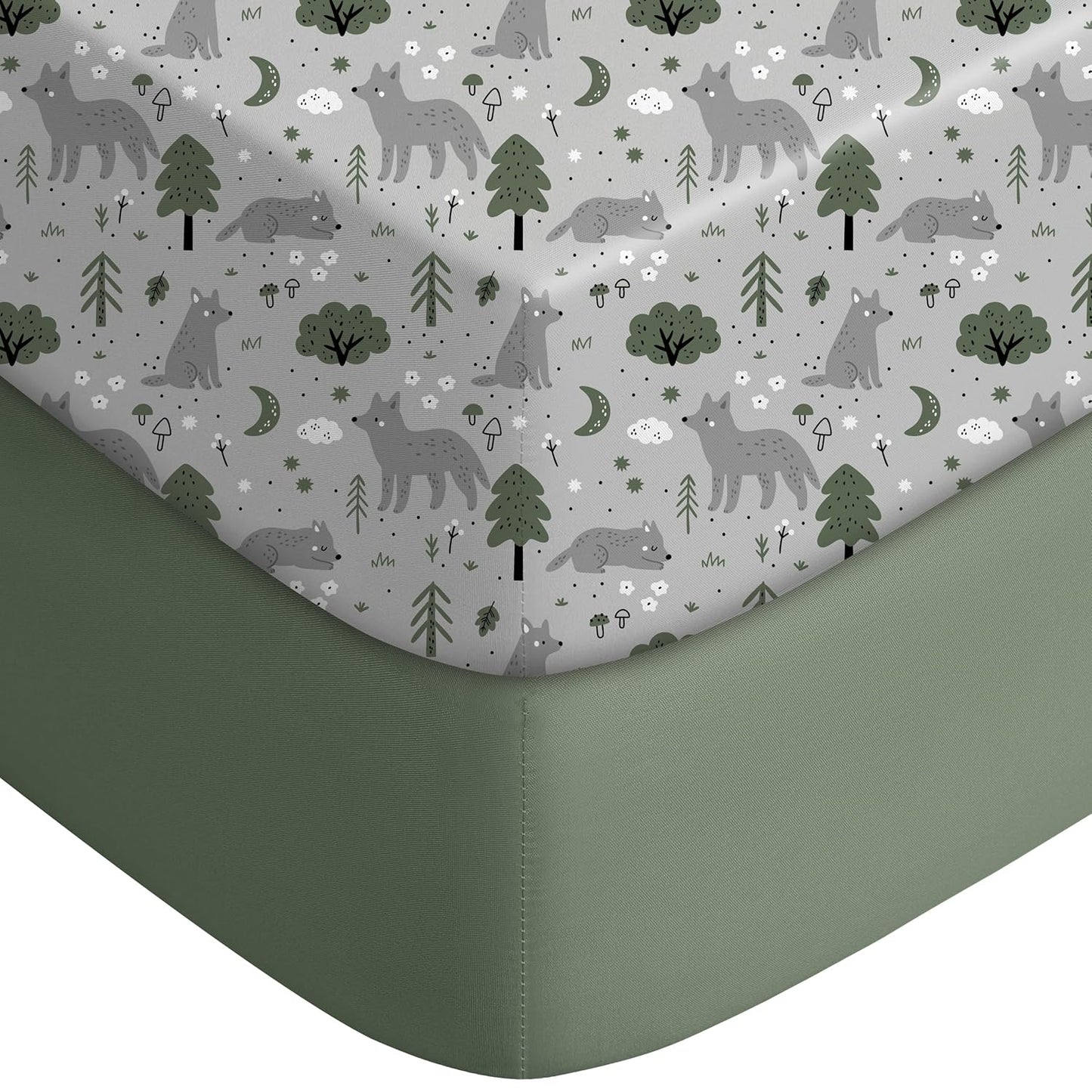 Crib Sheets for Boys Girls, Fitted Crib Sheet 2 Pack for Standard Crib and  Mattress