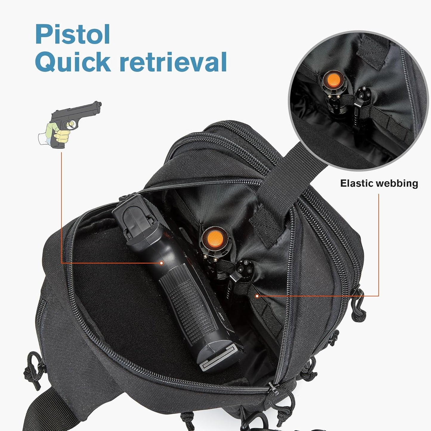 Tactical Crossbody Bag for Men - Durable Sling Bag with Cross Body Design EDC Shoulder bag