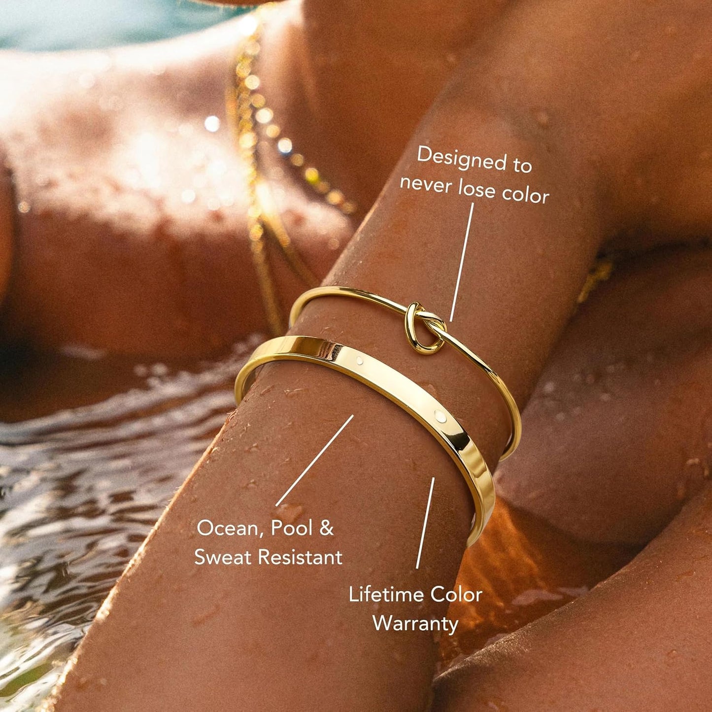 Gold Bracelets for Women Non Tarnish, 14K Gold Plated Chunky Cuff Bracelet Gold Bangles Bracelet for Women Trendy