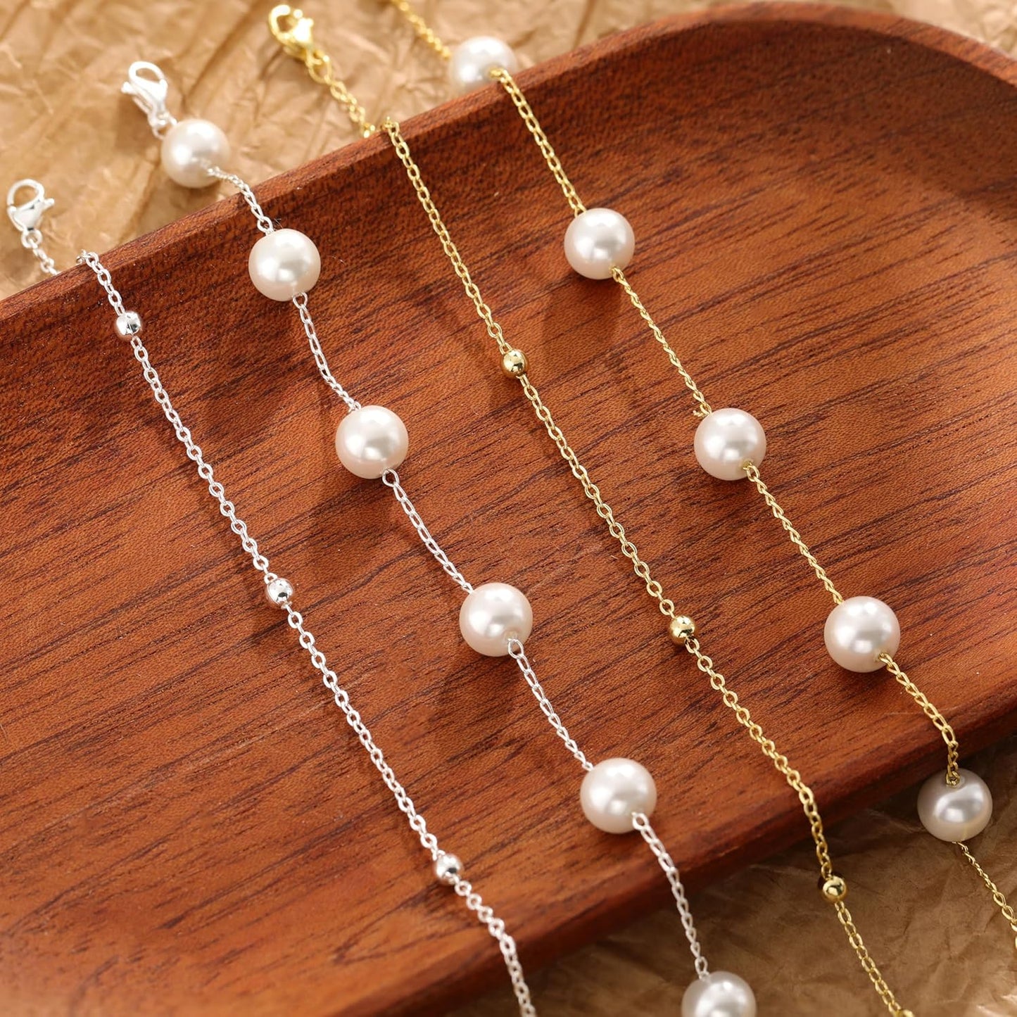 Gold Bracelets for Women Trendy 14K Gold Plated Bracelet for Women Non Tarnish Dainty Stackable Layered