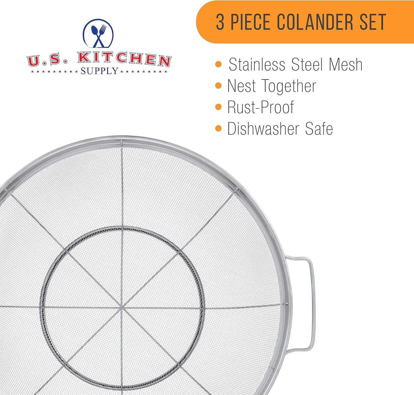 Stainless Steel Sieve, Strainers and Colanders for Kitchen