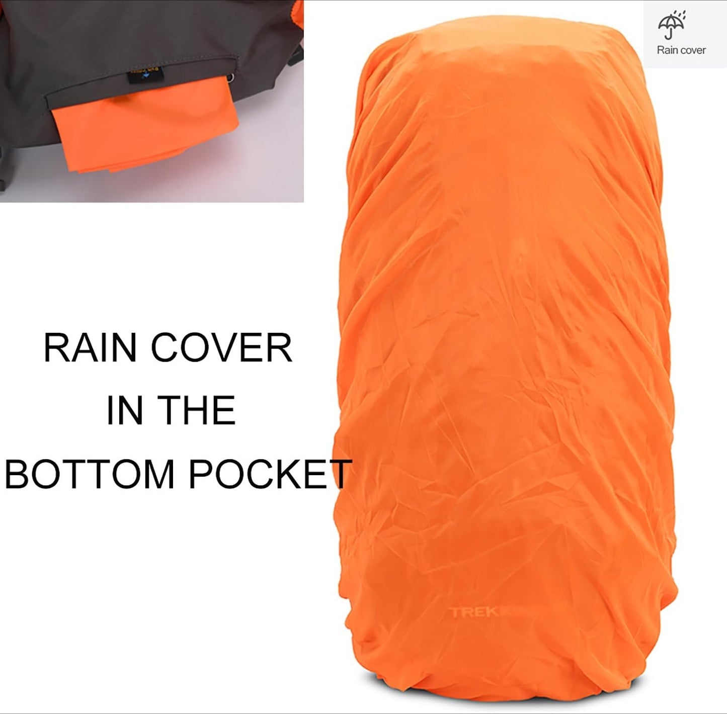 60L Hiking Camping Backpack with Rain Cover, Waterproof Large Capacity Outdoor Sport Travel Daypack