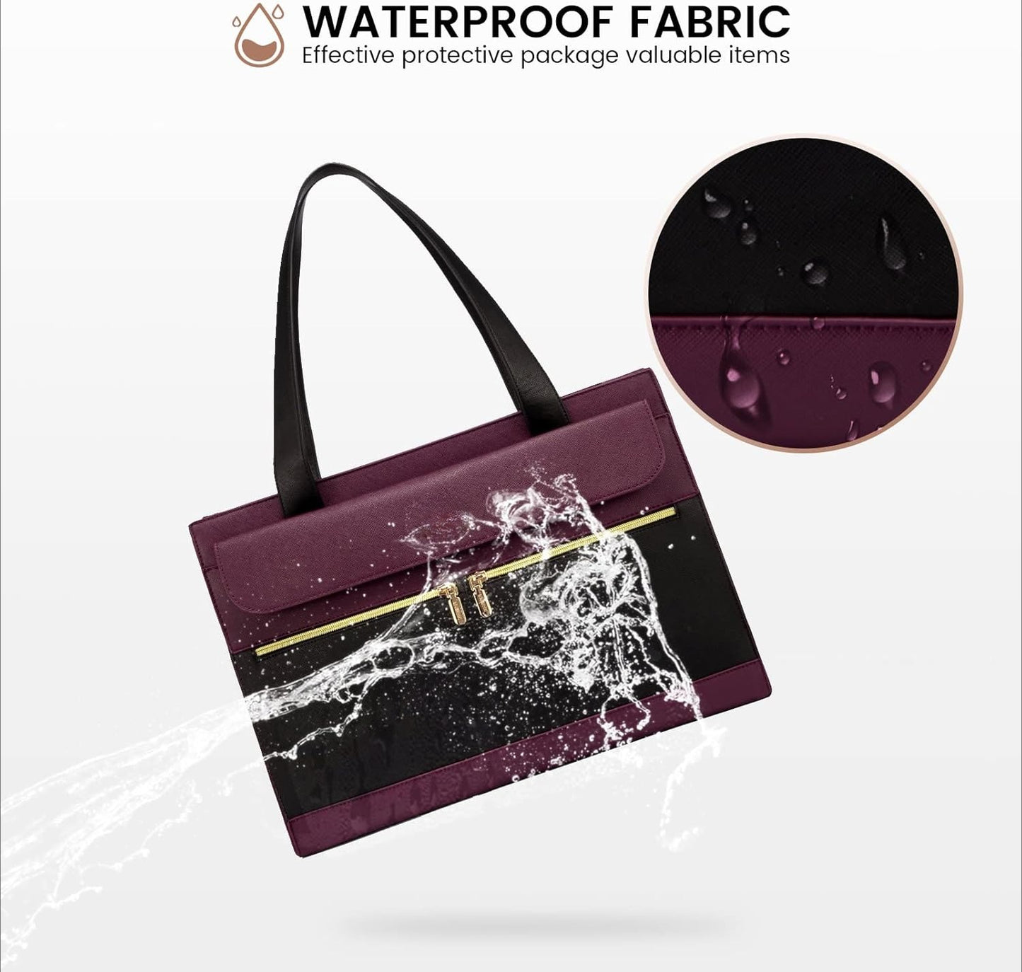 for Women 15.6 Inch Tote Work Professional Leather Computer Briefcase Waterproof Handbag Shoulder Large