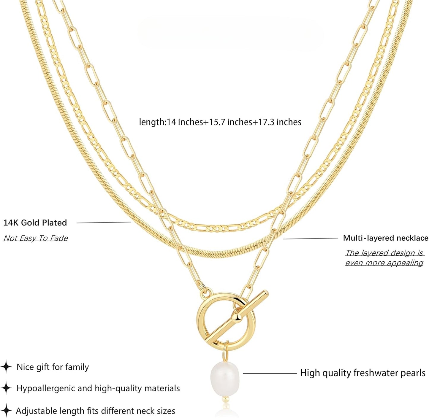 "Layered Gold & Silver Necklace Set for Women, 14K Gold Plated Dainty Choker with Coin Pendant, Stackable Trendy Jewelry Gift"