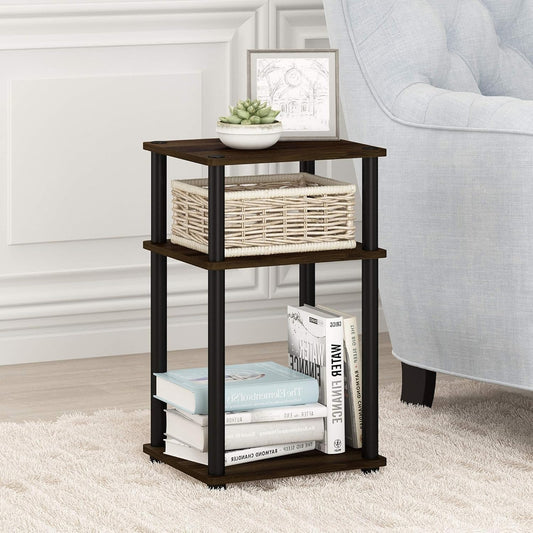3-Tier End Table, Open Shelves Night Stand, Bedside Table, Toolless Assembly