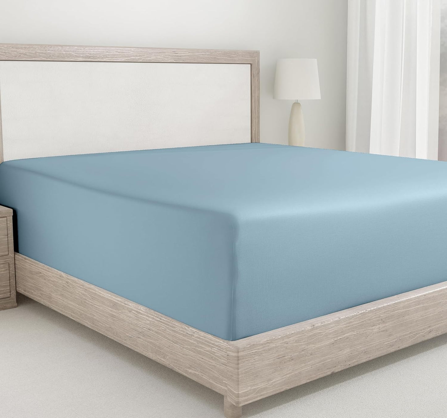 Queen Fitted Sheet Only -  Cotton 400 Thread Count Sateen, Deep Pocket Fitted Sheet Queen