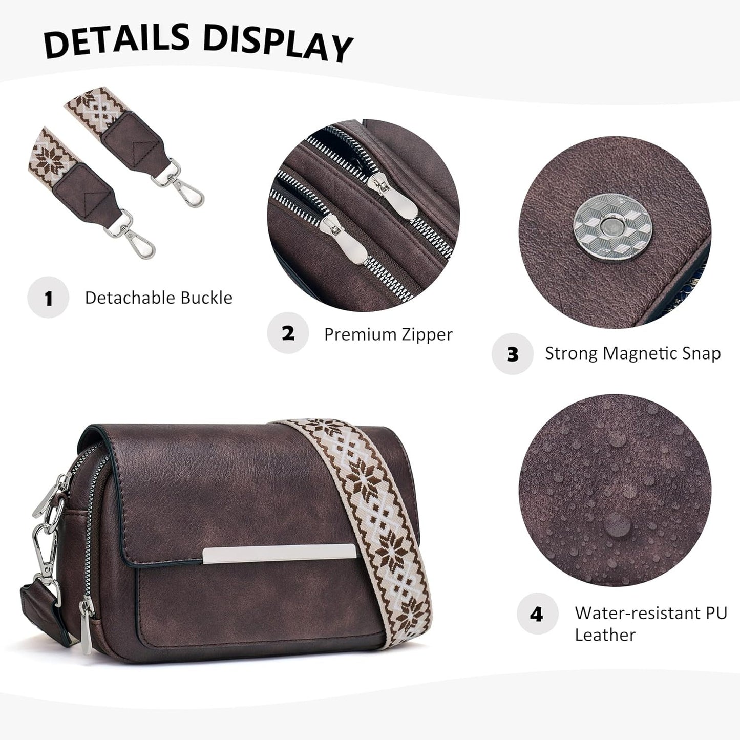 Crossbody Bags for Women Small Crossbody Wallet Purses with Card Slots Leather Shoulder Handbags