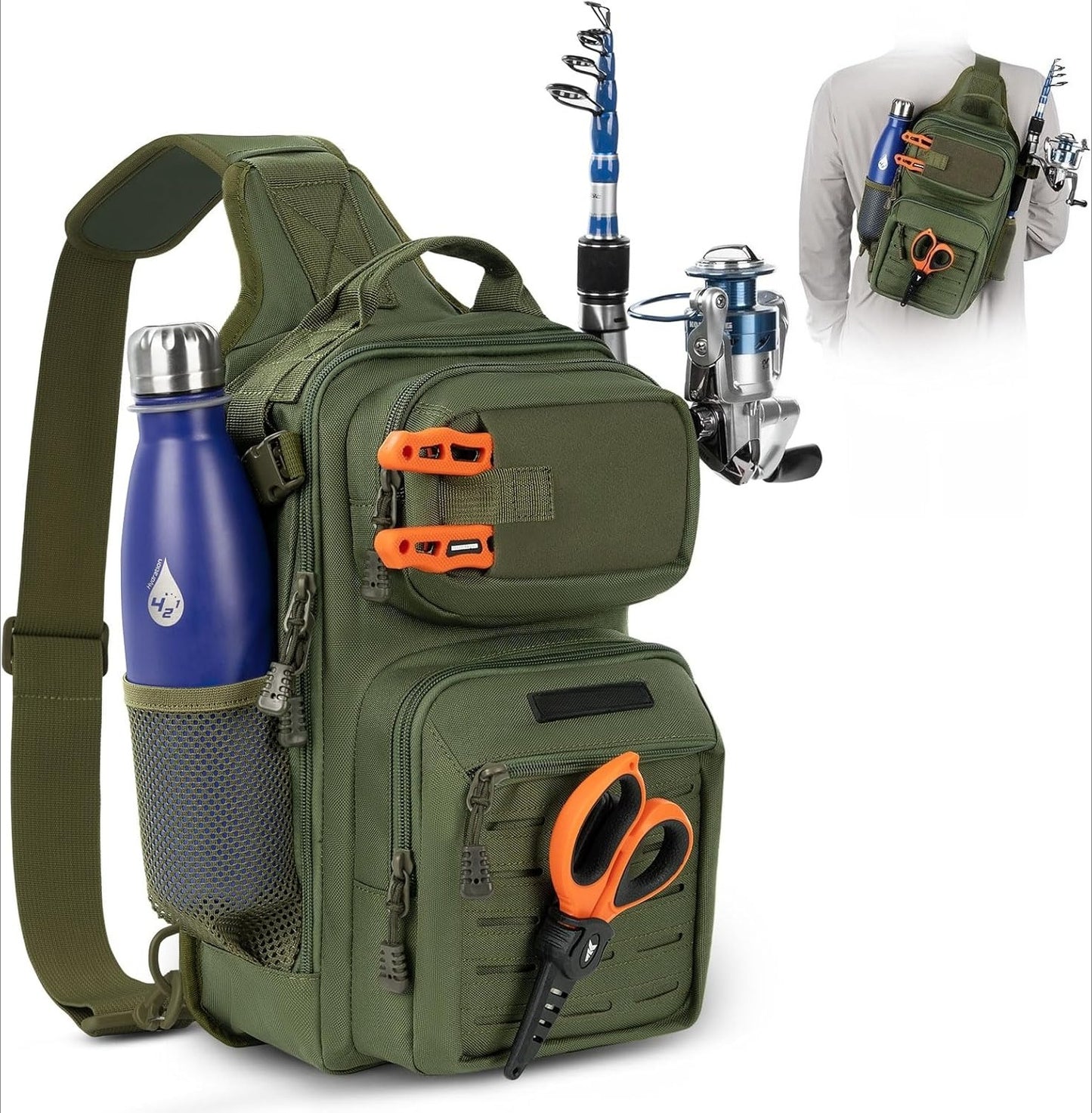 Tactical Sling Tackle Bag-Lightweight Fishing Backpack Storge Fishing Gear and Equipment,Gift for Men