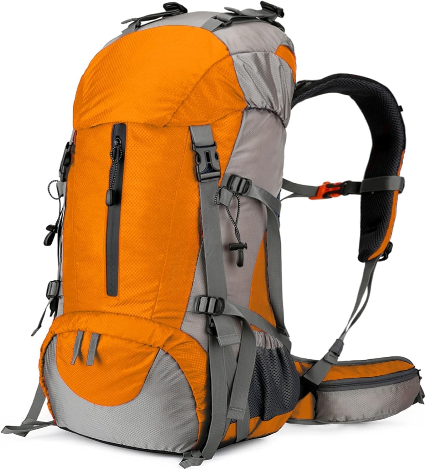 50L Hiking Backpack, Waterproof Camping Essentials Bag with Rain Cover, 45+5 Liter Lightweight Backpacking