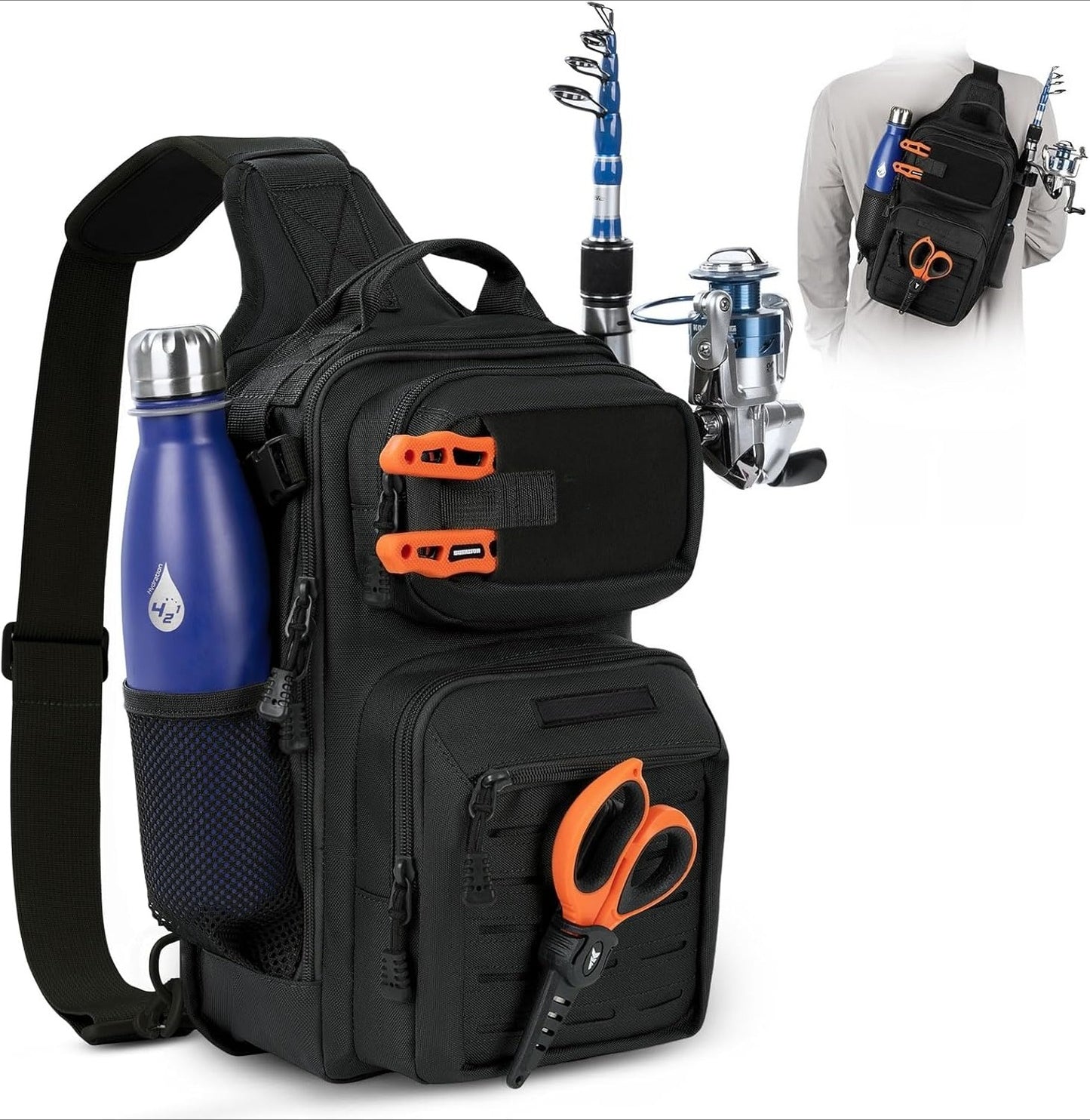 Tactical Sling Tackle Bag-Lightweight Fishing Backpack Storge Fishing Gear and Equipment,Gift for Men