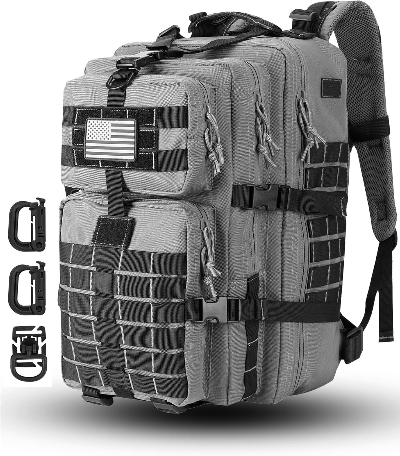 MOLLE Assault Pack, Tactical Backpack Military Army Camping Rucksack, 3-Day Pack Trip, D-Rings