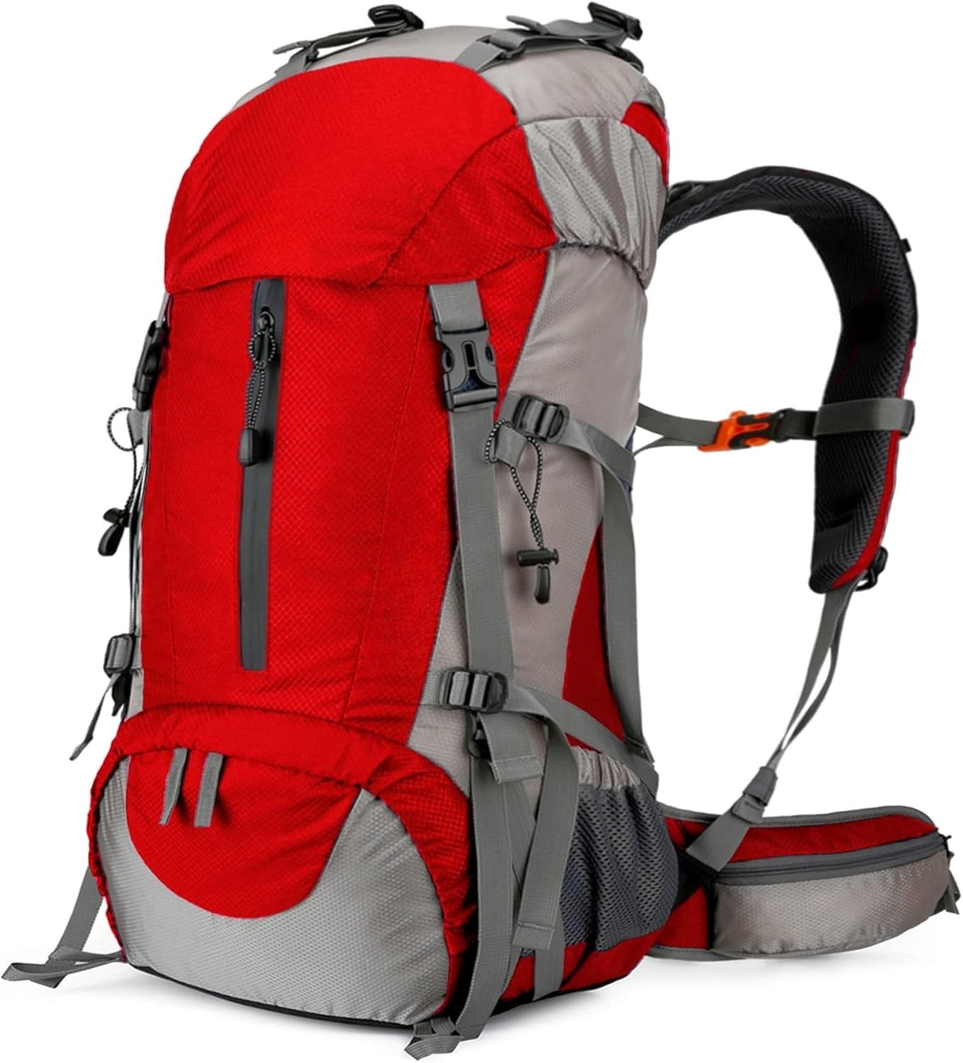 50L Hiking Backpack, Waterproof Camping Essentials Bag with Rain Cover, 45+5 Liter Lightweight Backpacking