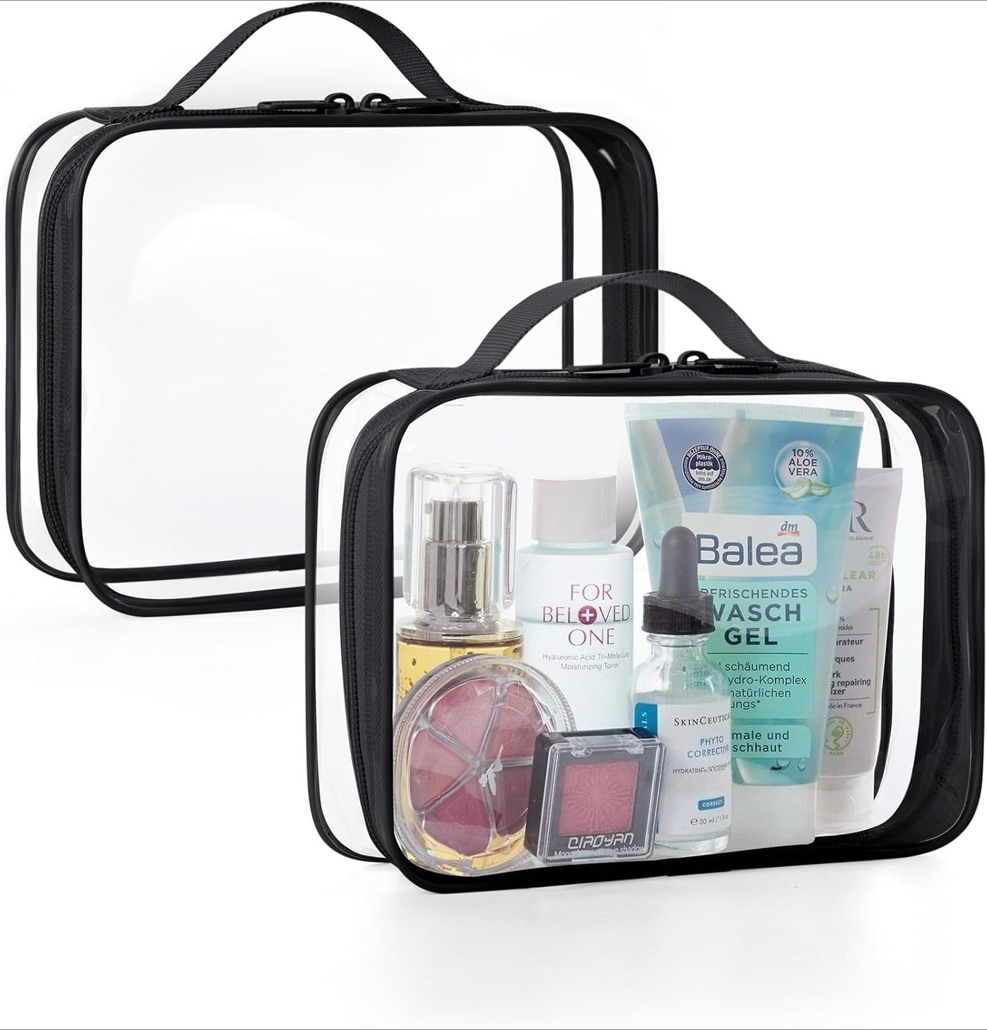 Clear Toiletry Bag, 2 Pack Toiletry Bag Carry on Travel Accessories Bag  Airline Bags Water Repellent