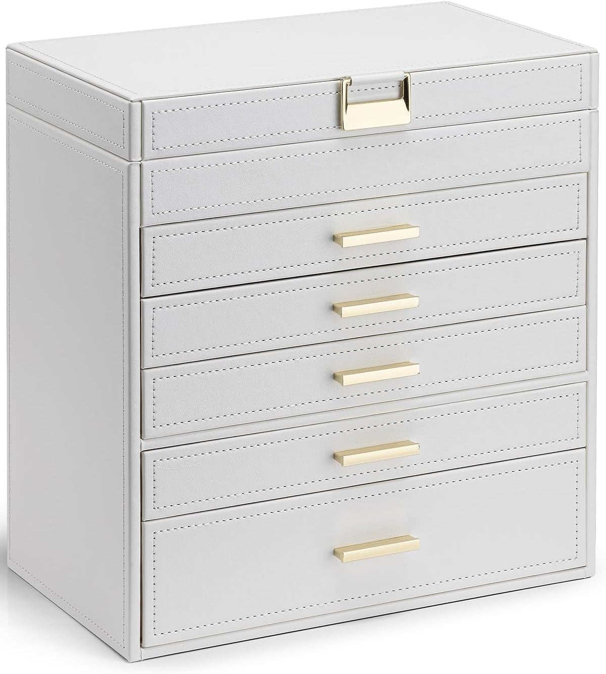 6 Layer Large Jewelry Box - Jewelry Box Organizer for Drawer Necklace Ring Bracelet and Watch