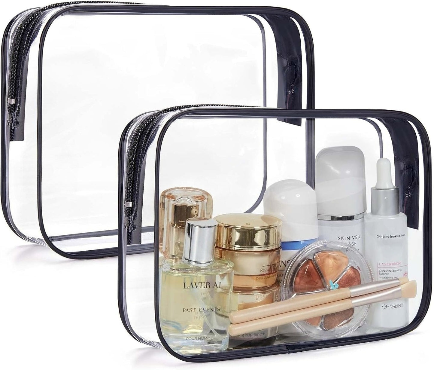 Clear Toiletry Bag, 2 Pack Toiletry Bag Carry on Travel Accessories Bag  Airline Bags Water Repellent