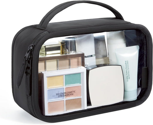 Toiletry Bag, Large Opening Clear Makeup Bag with Handle, Quart Sized Travel Toiletry Bag