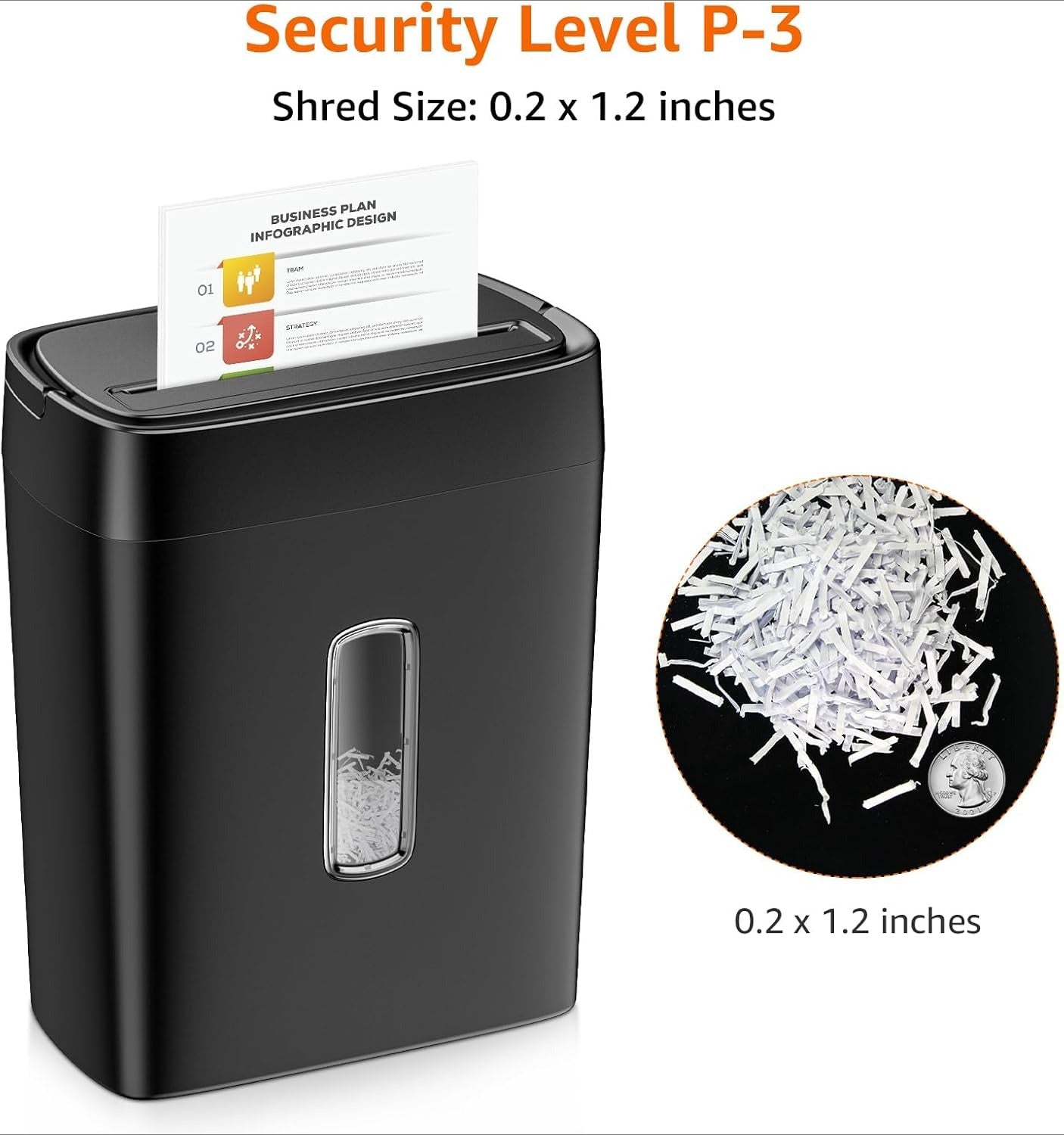 OMOMMD 12-Sheet Cross-Cut Paper and Credit Card Shredder with Overheat Protection, Black (New Model)