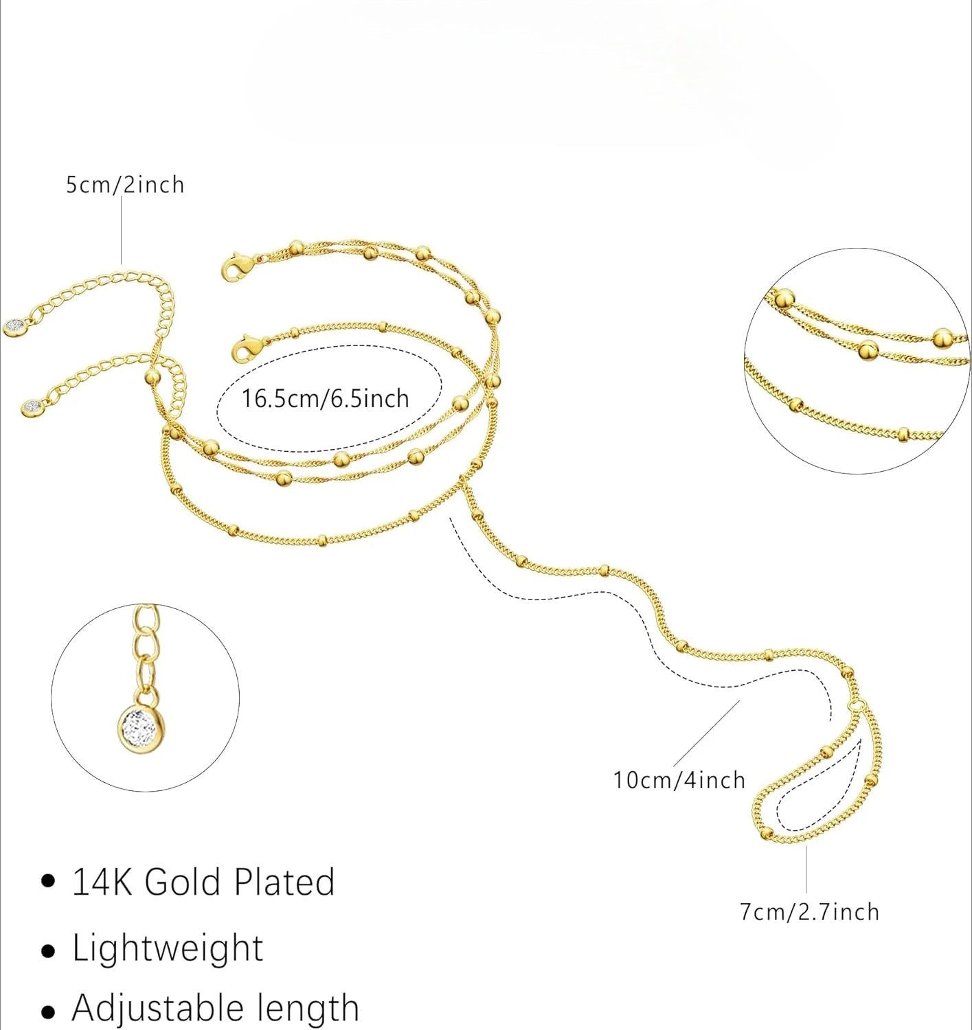 Gold Bracelets for Women, 14K Dainty Gold Plated Stackable Bracelets for Women Trendy Waterproof CZ Tennis Bracelet Set