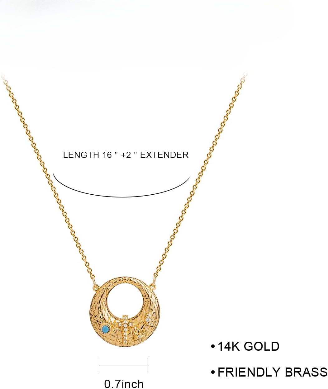 Gold Pendant Necklace for Women 14K Gold Plated Dainty Gold Necklace Simple Delicate Jewelry