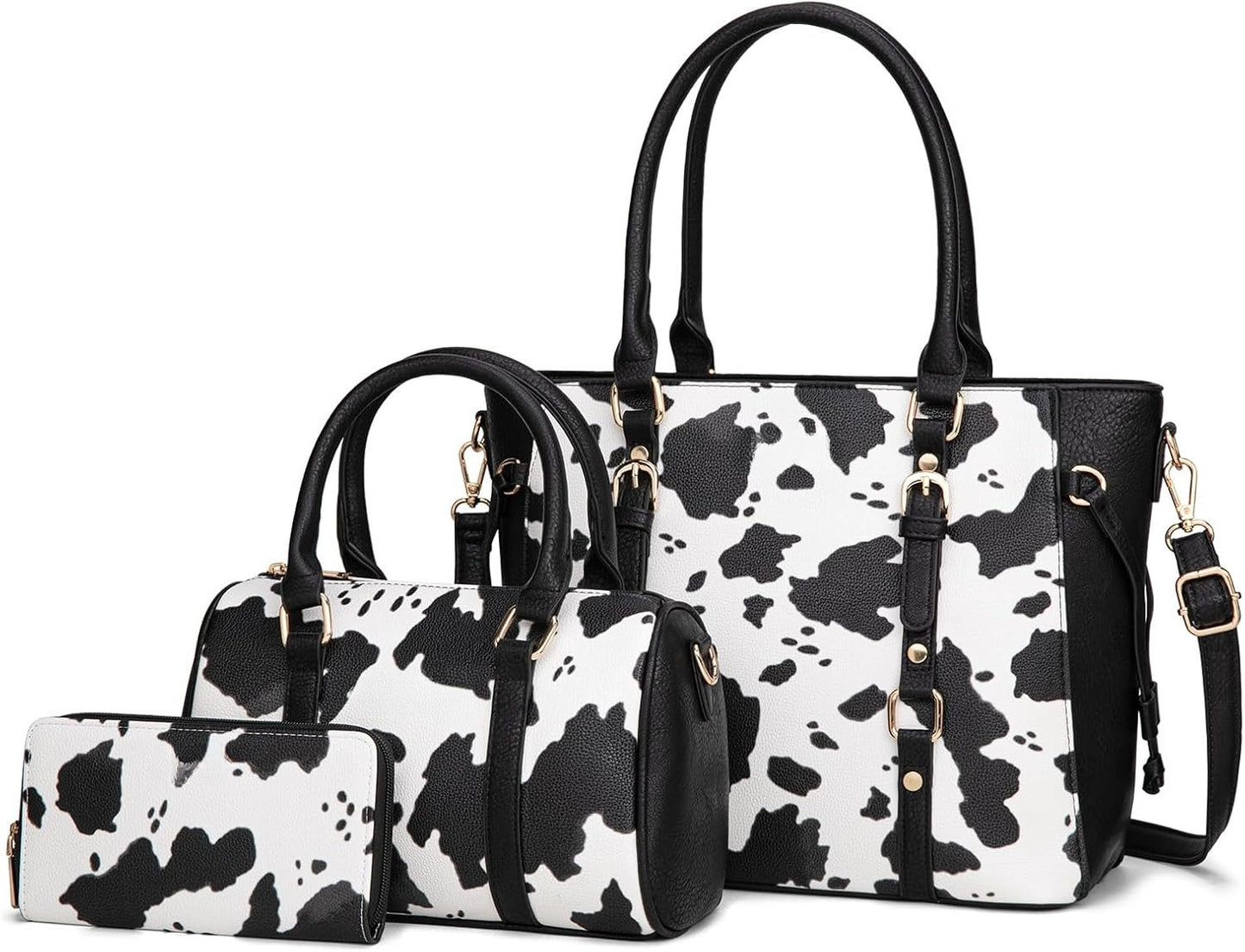 West 3PCS Purses for Women Tote Bag and Wallet Set Shoulder Satchel Handbags