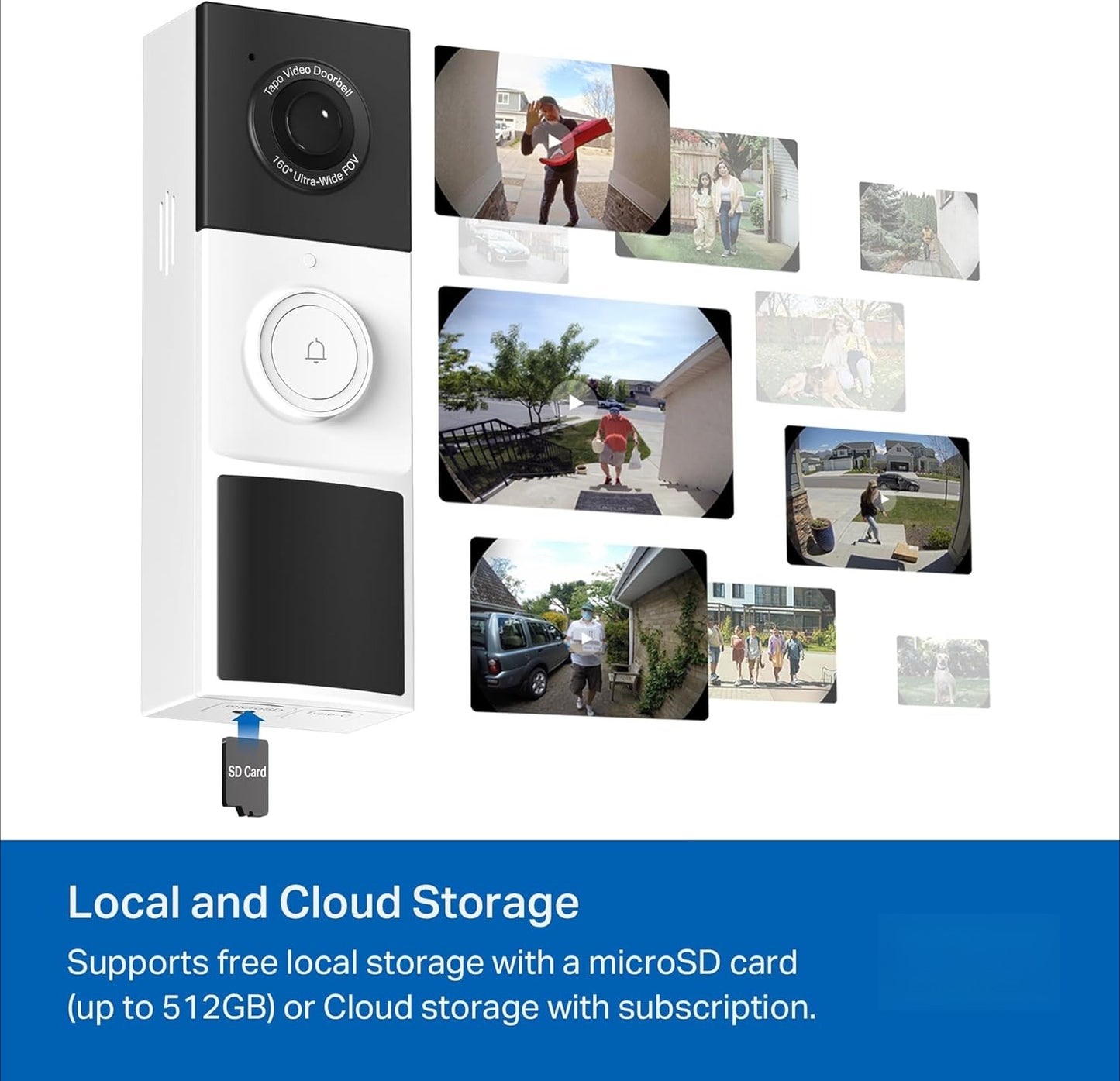 OMOMMD 2K Wireless Smart Video Doorbell with Chime - 160° Ultra-Wide View,Person Detection, Ring Call, 2-Way Audio, Subscription-Free Local Storage/Optional Cloud, Motion Only Alert, D210